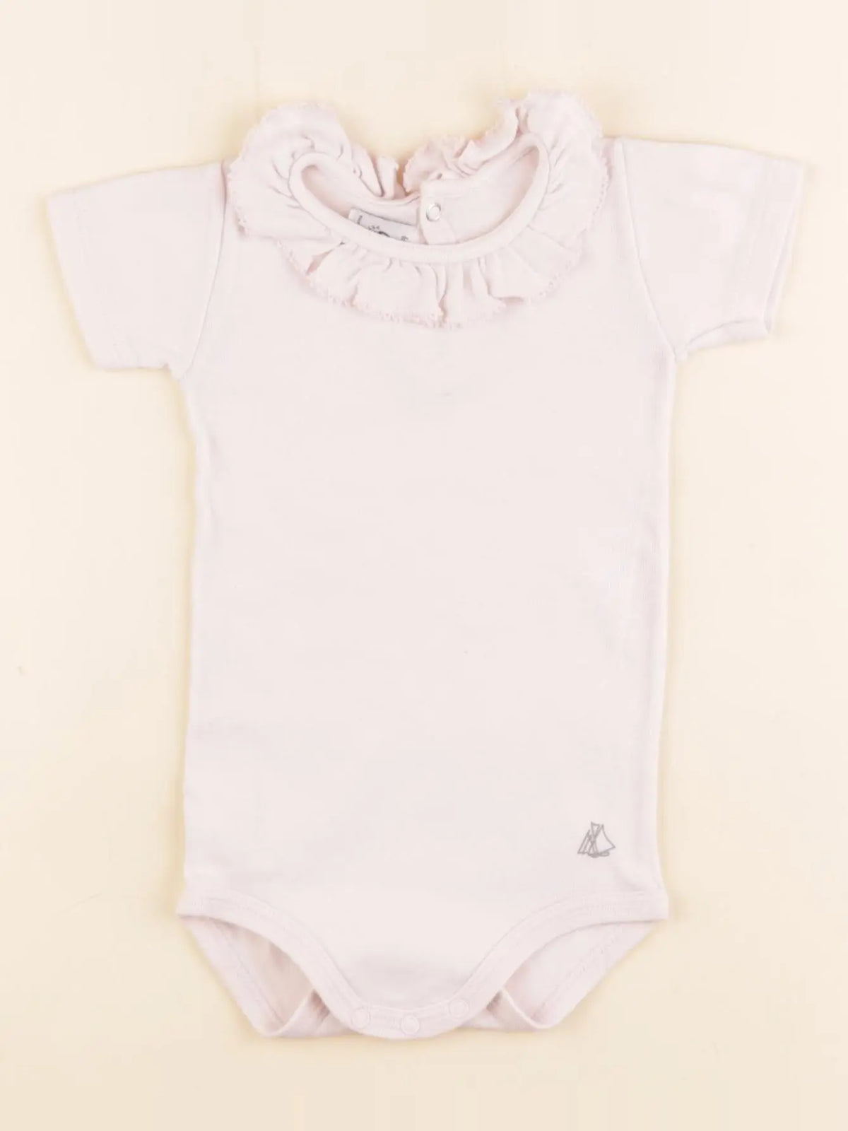 Petit Bateau - body à col rose - 6 mois