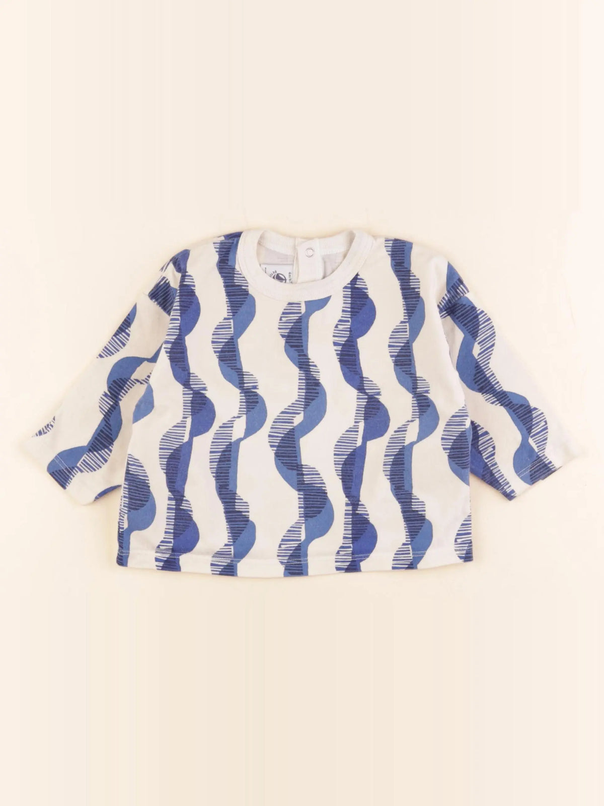 Petit Bateau - tee-shirt bleu - 6 mois