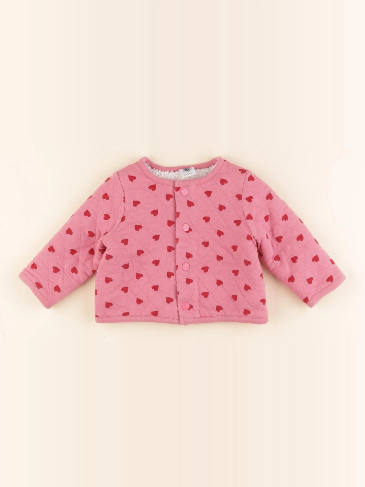 Petit Bateau - veste doublé rose - 12 mois