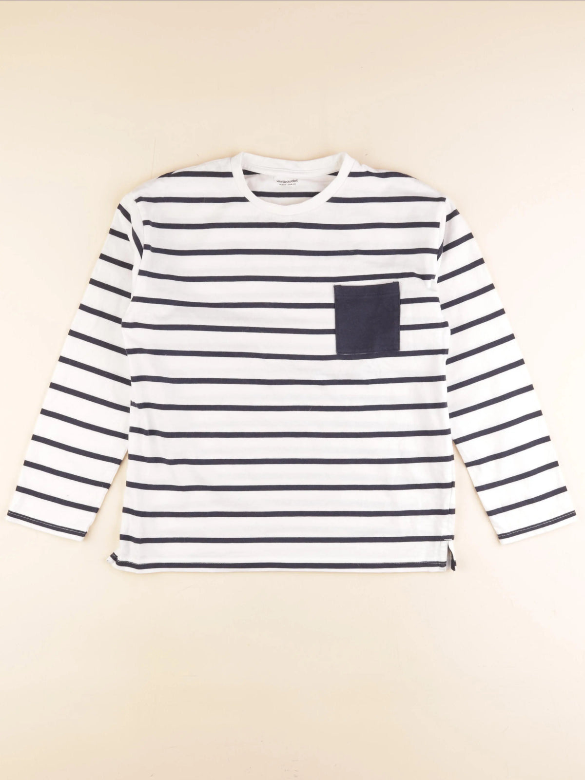 Vertbaudet - tee-shirt blanc, bleu - 14 ans