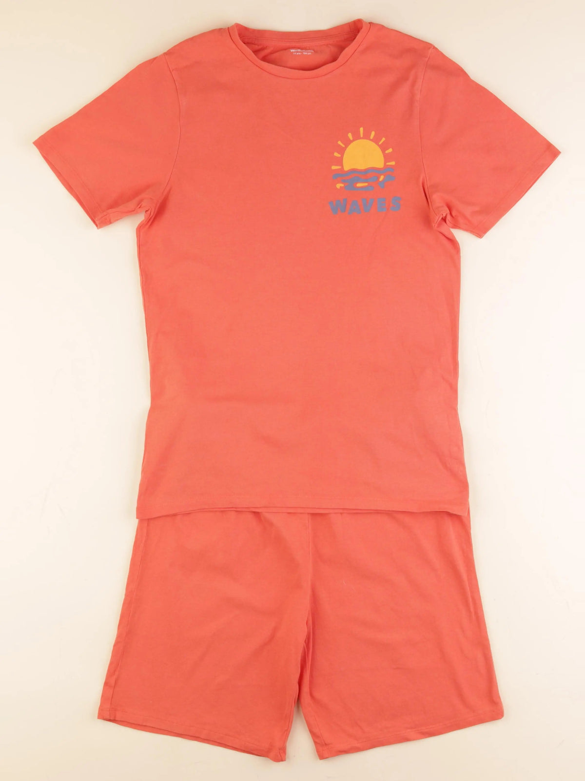 Vertbaudet - pyjama coton orange - 14 ans