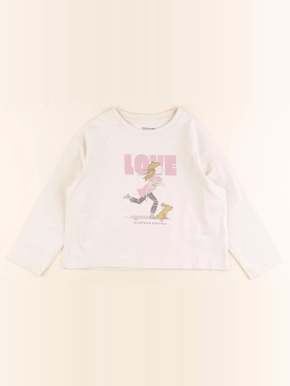 Vertbaudet - tee-shirt beige - 4 ans