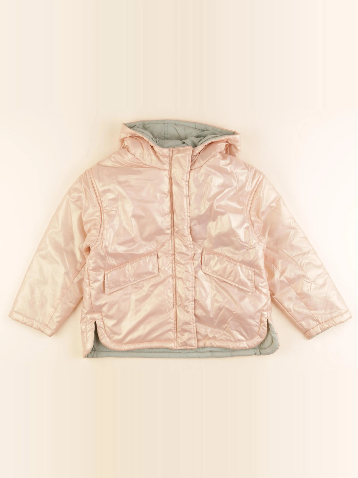 Vertbaudet - veste doublé rose, vert - 8 ans