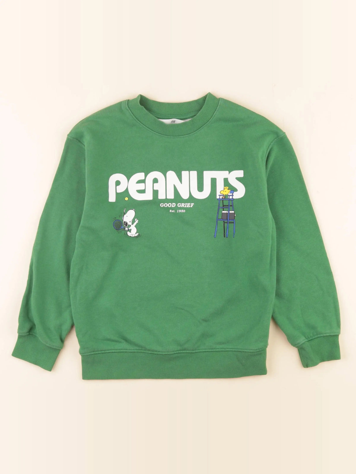 H&M - sweat imprimé au dos vert - 6/8 ans