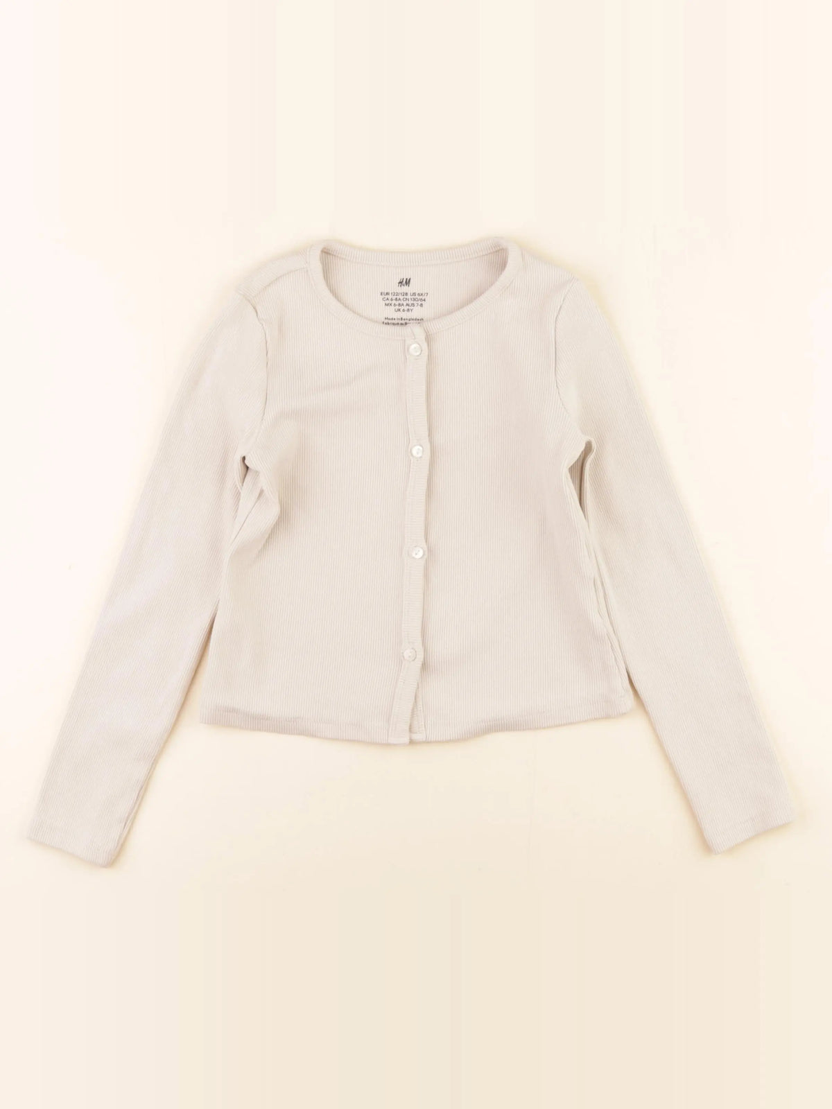H&M - tee-shirt beige - 6/8 ans