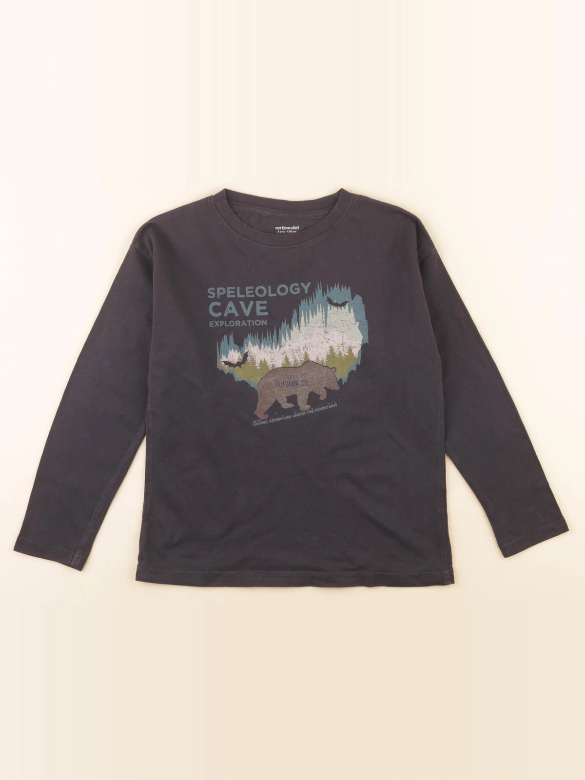 Vertbaudet - tee-shirt noir - 8 ans
