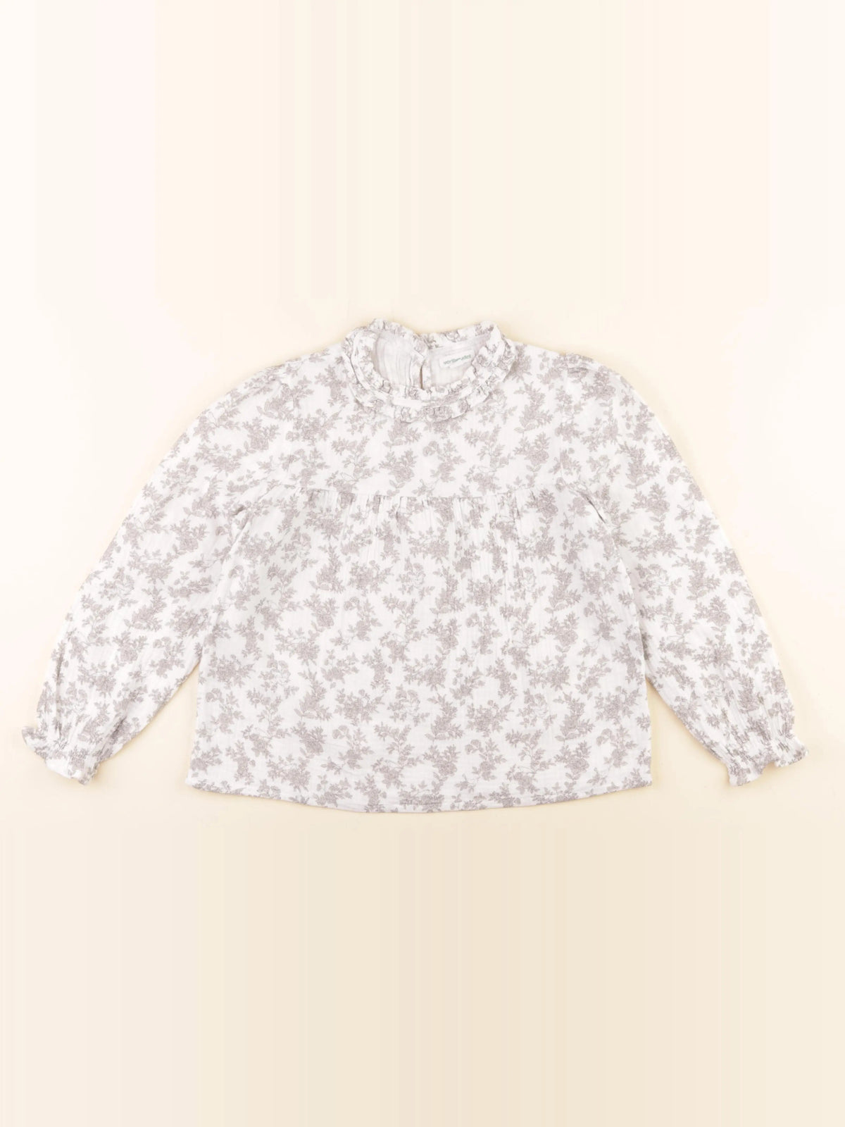 Vertbaudet - blouse blanc, gris - 8 ans