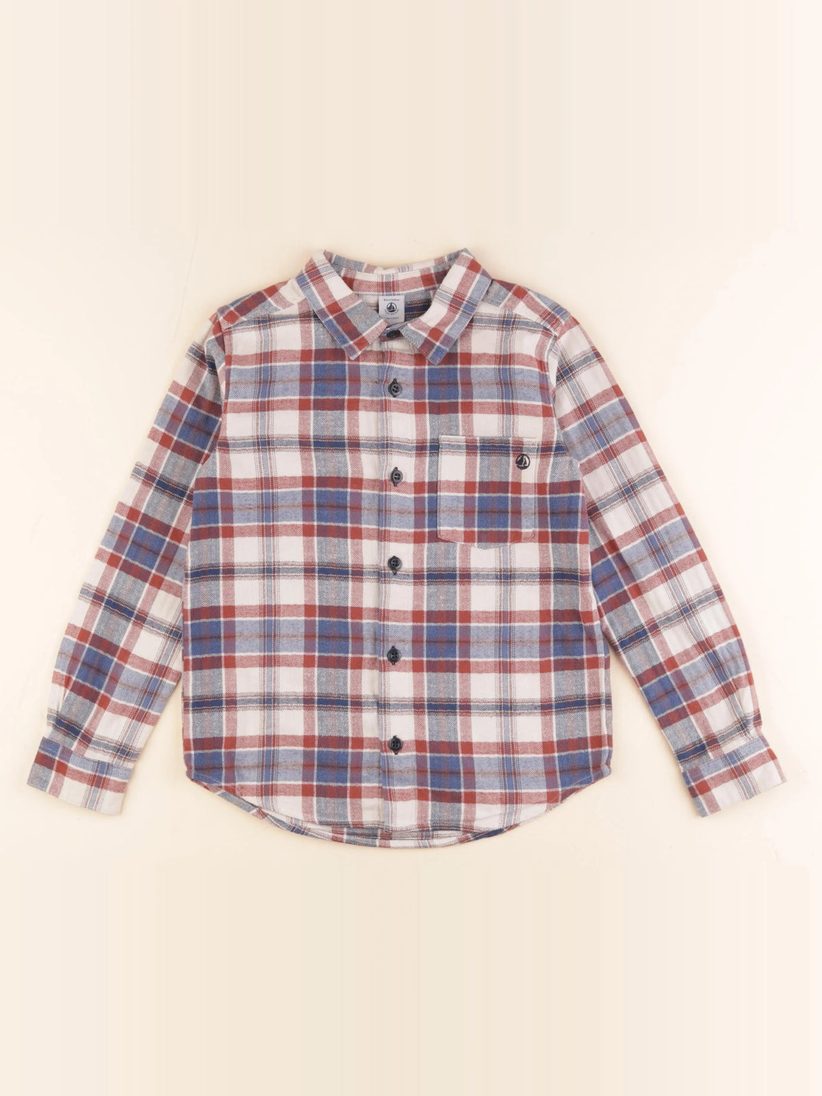 Petit Bateau - chemise multicolore - 8 ans