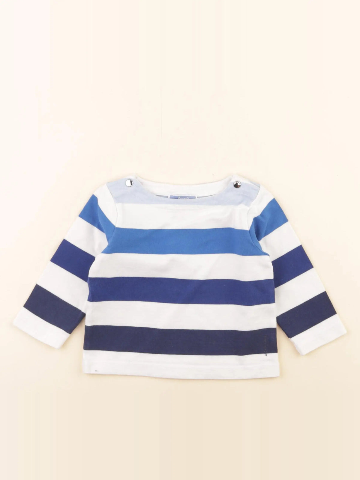 Jacadi - tee-shirt blanc, bleu - 12 mois