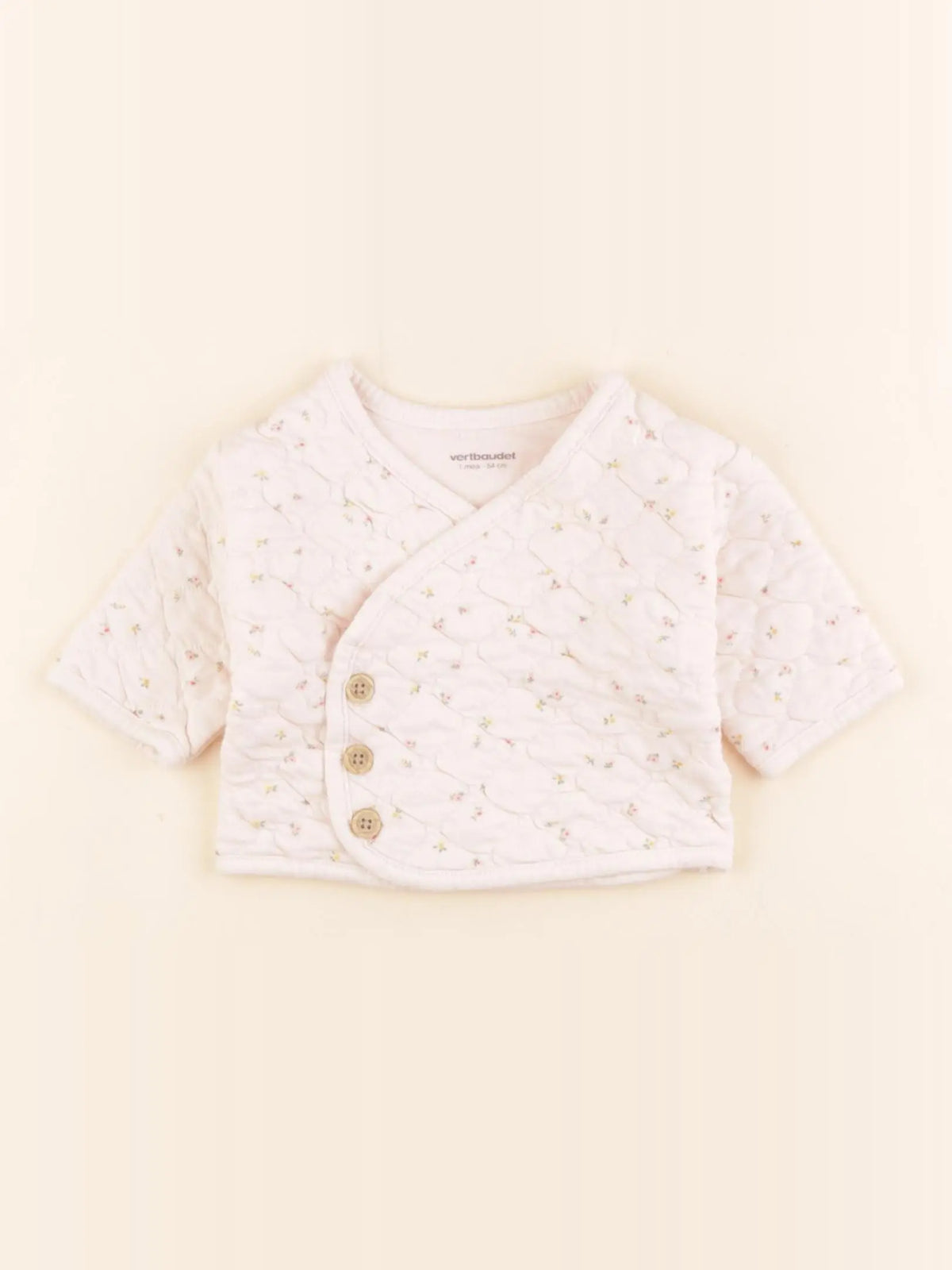 Vertbaudet - sweat beige - 1 mois