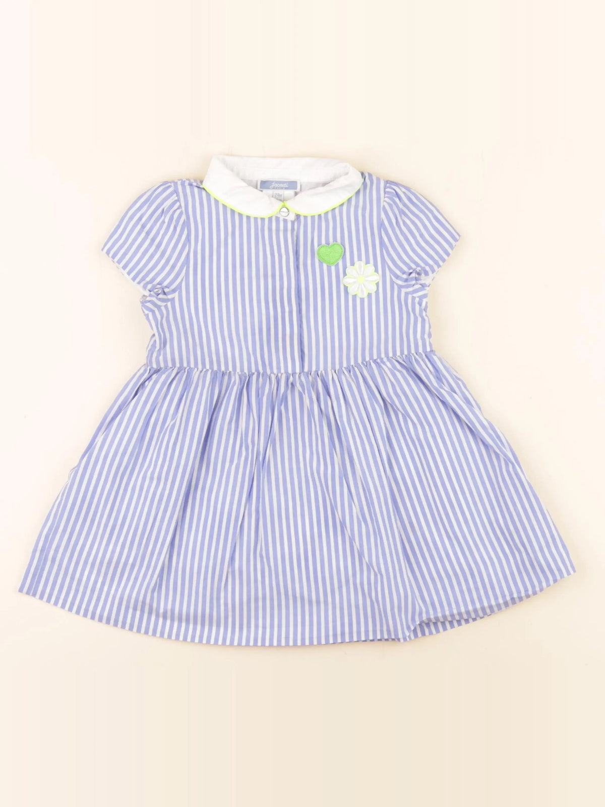 Jacadi - robe blanc, bleu - 24 mois