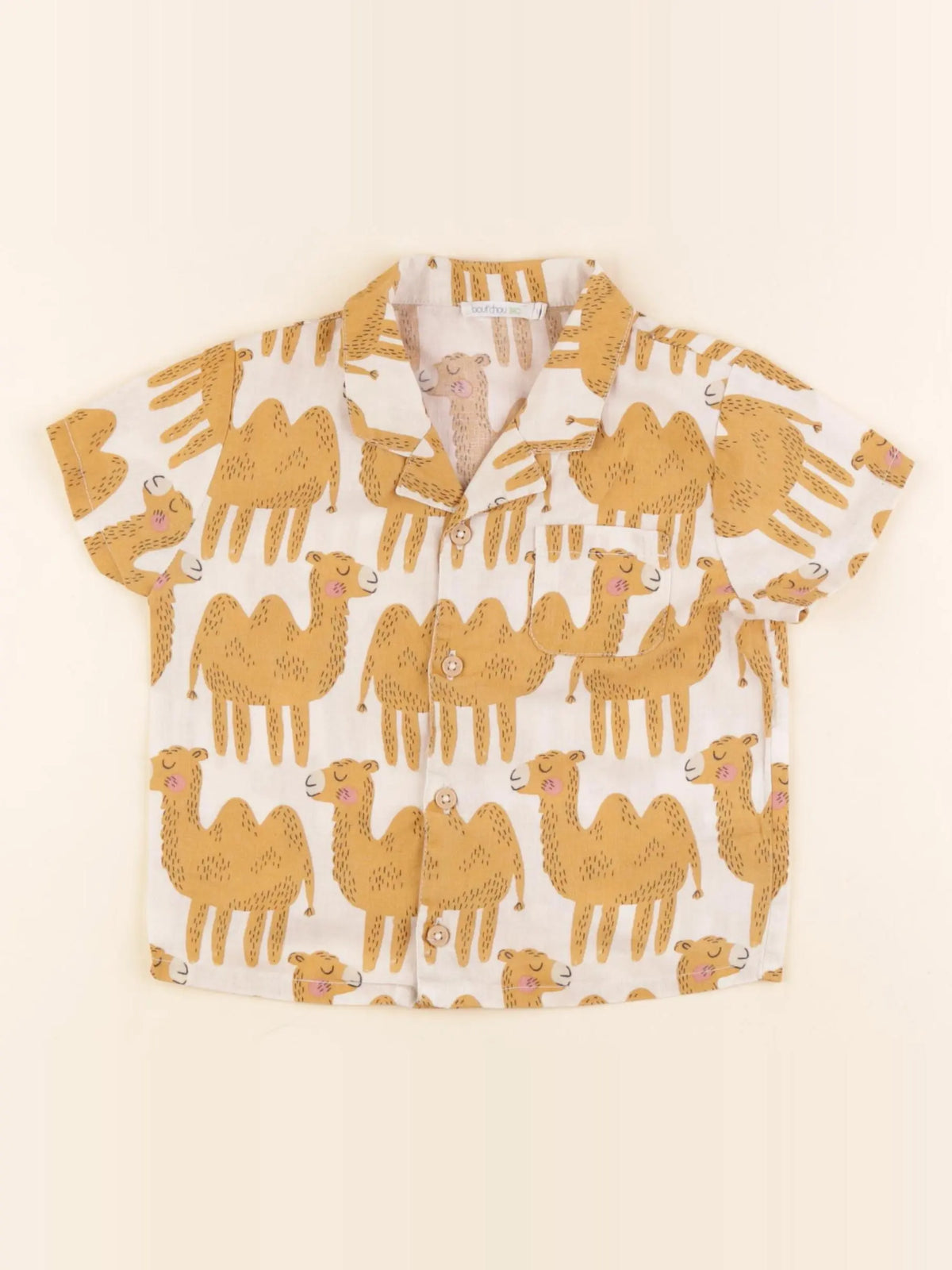 Boutchou - chemise beige, marron - 18 mois