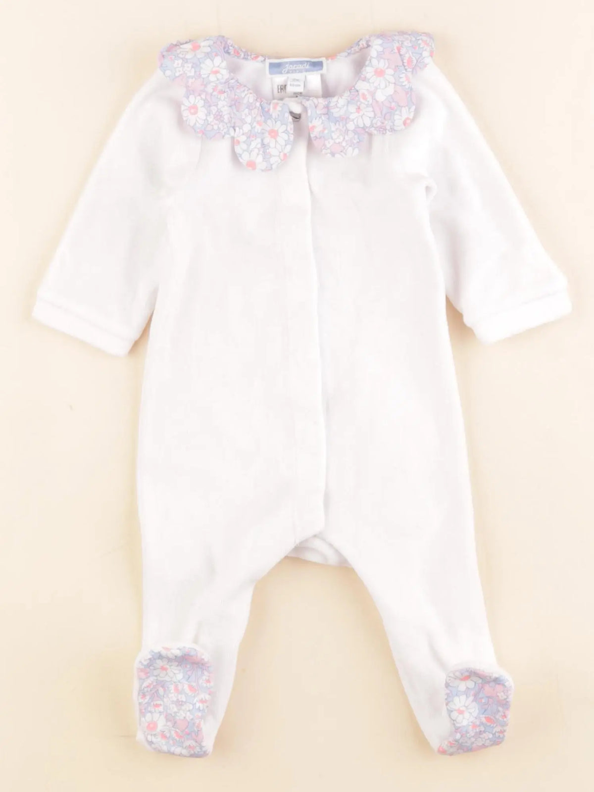 Jacadi - pyjama velours blanc - 3 mois
