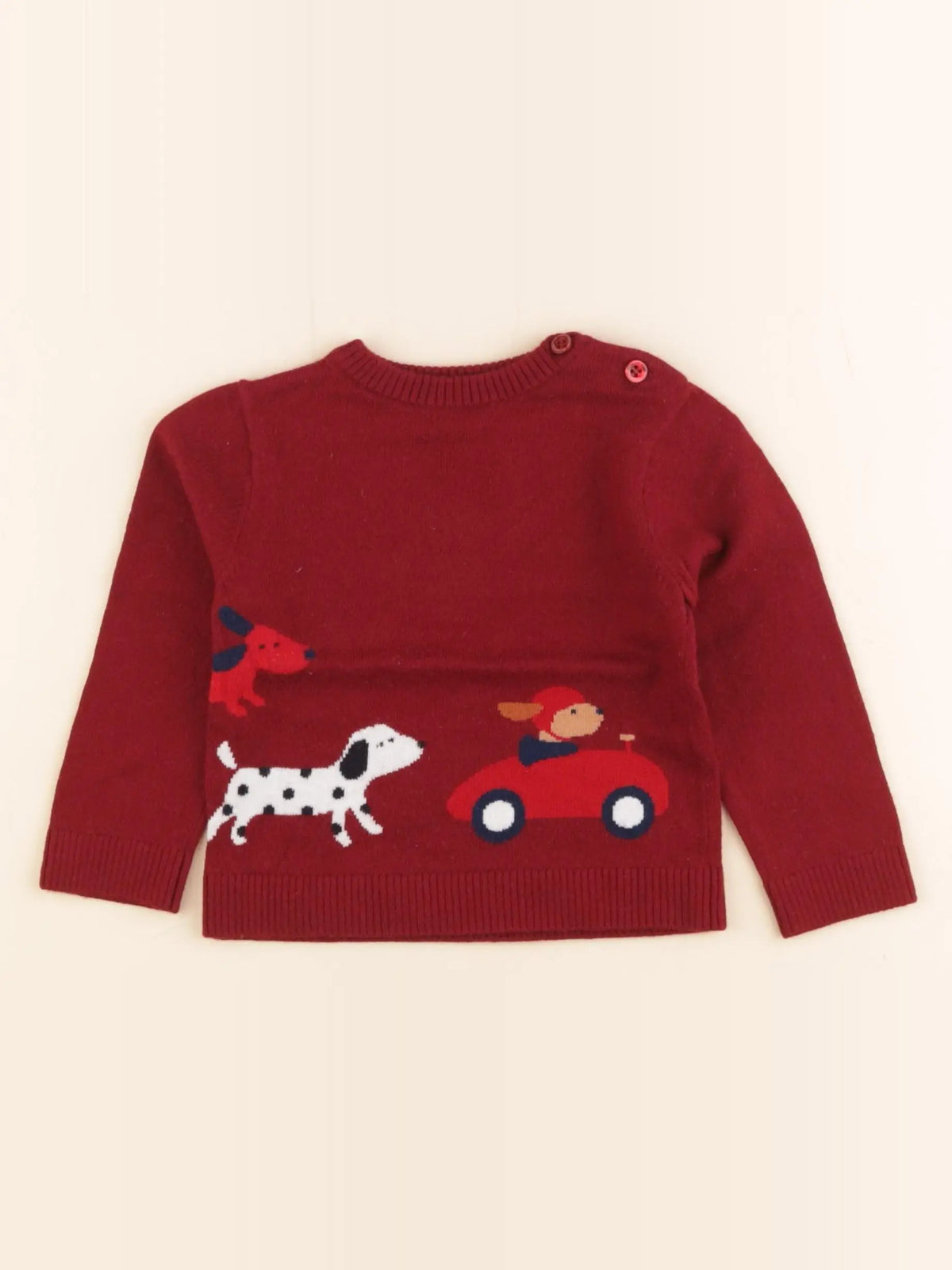 Jacadi - pull rouge - 18 mois