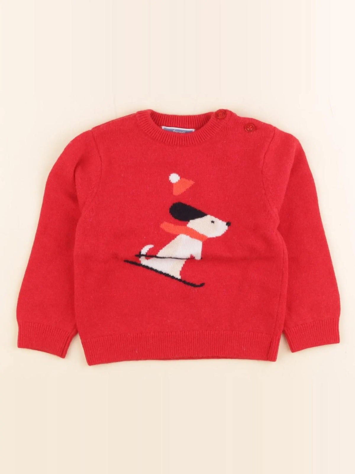 Jacadi - pull rouge - 18 mois