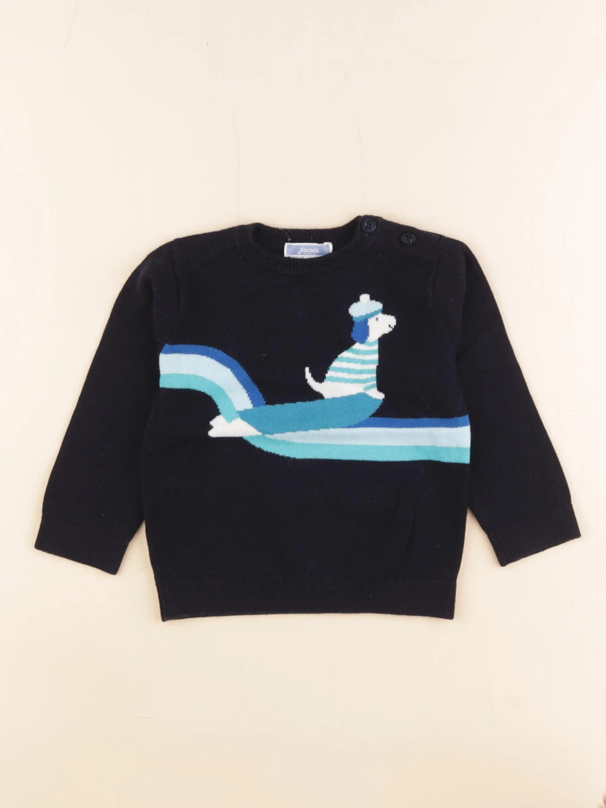 Jacadi - pull bleu - 18 mois
