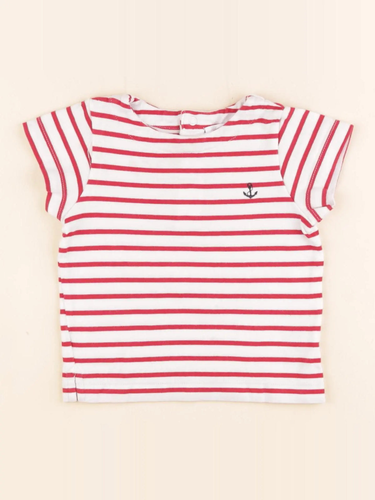 Jacadi - tee-shirt rouge, blanc - 12 mois