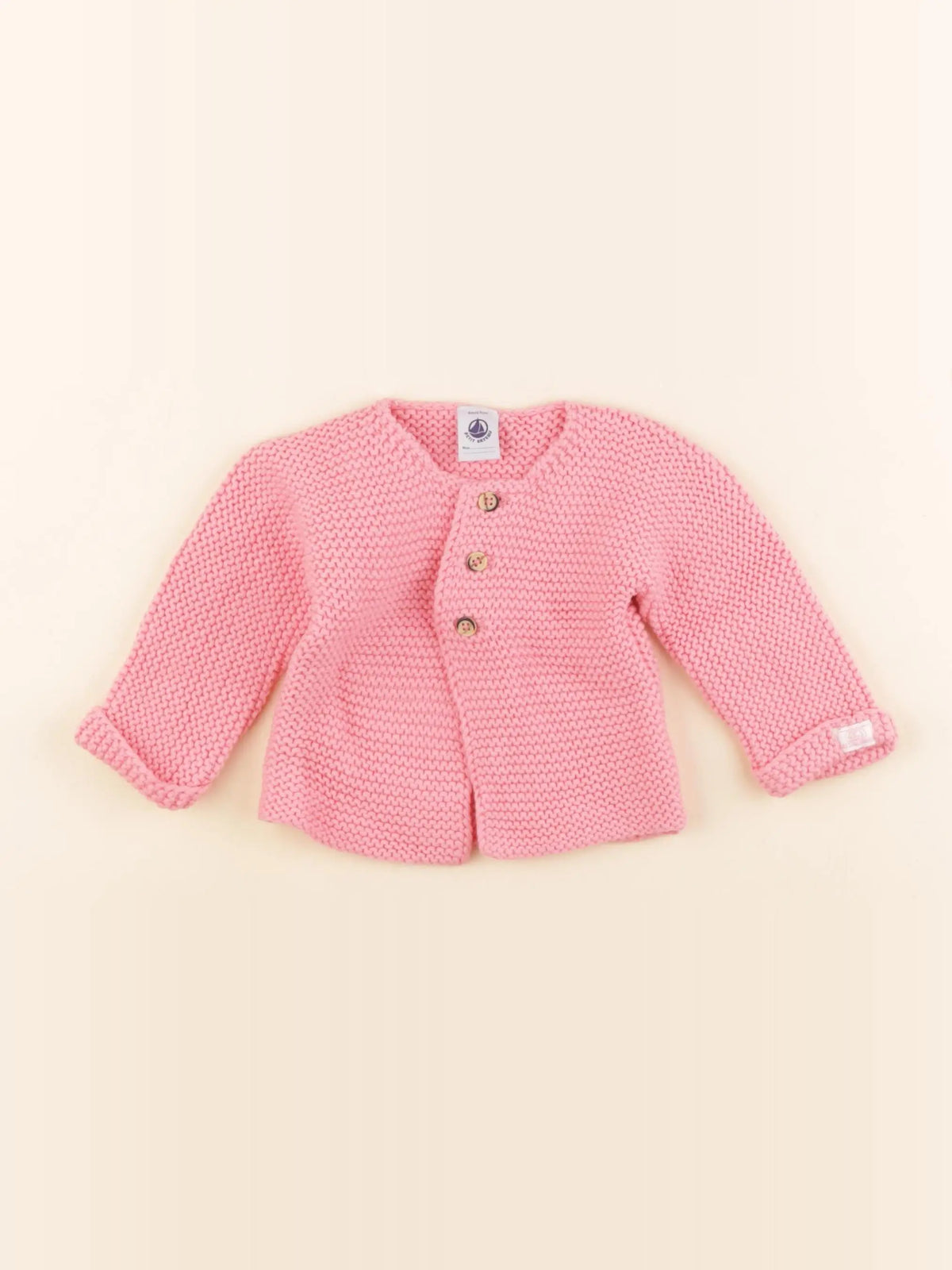 Petit Bateau - gilet rose - 6 mois