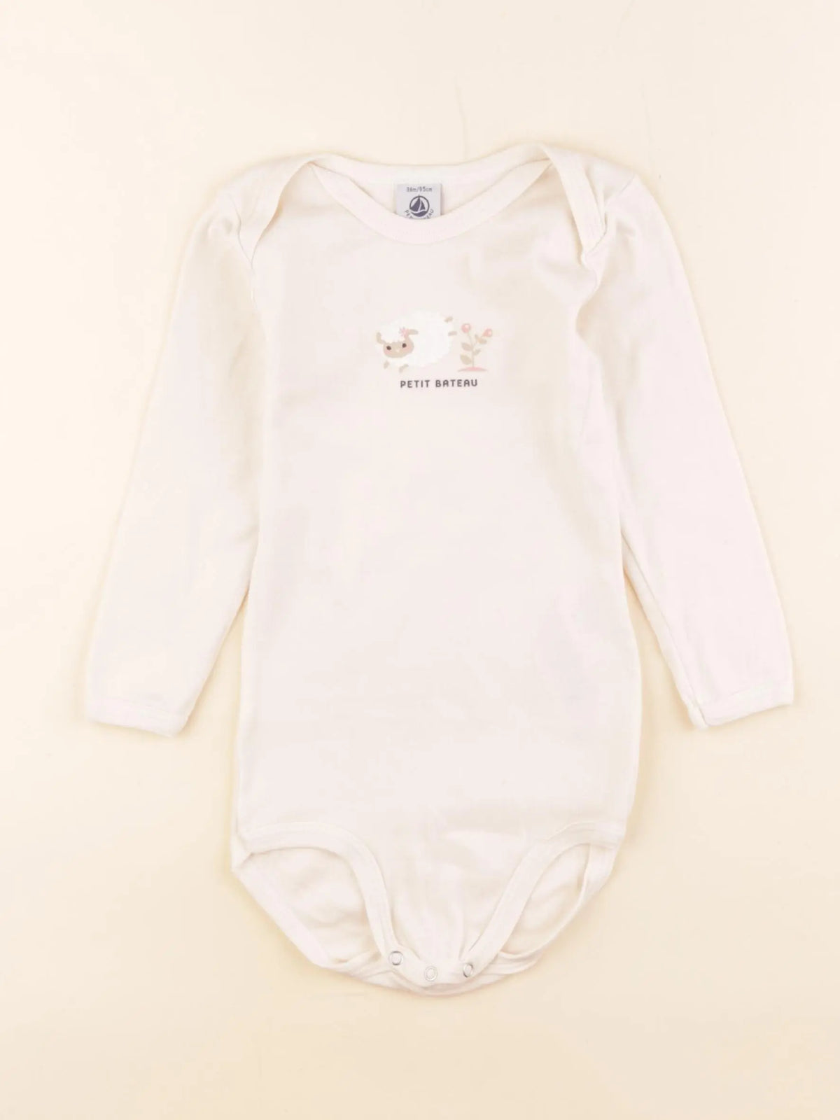 Petit Bateau - body beige - 36 mois