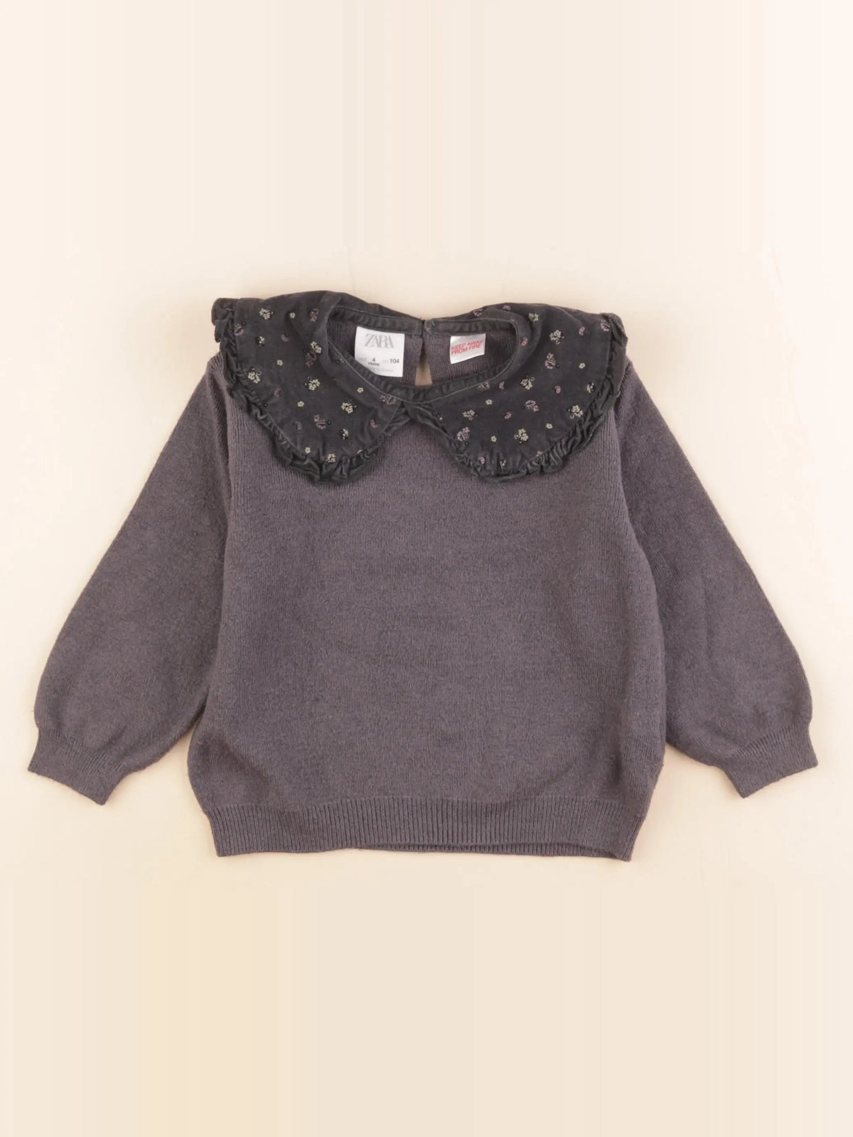 Zara - pull gris - 4 ans