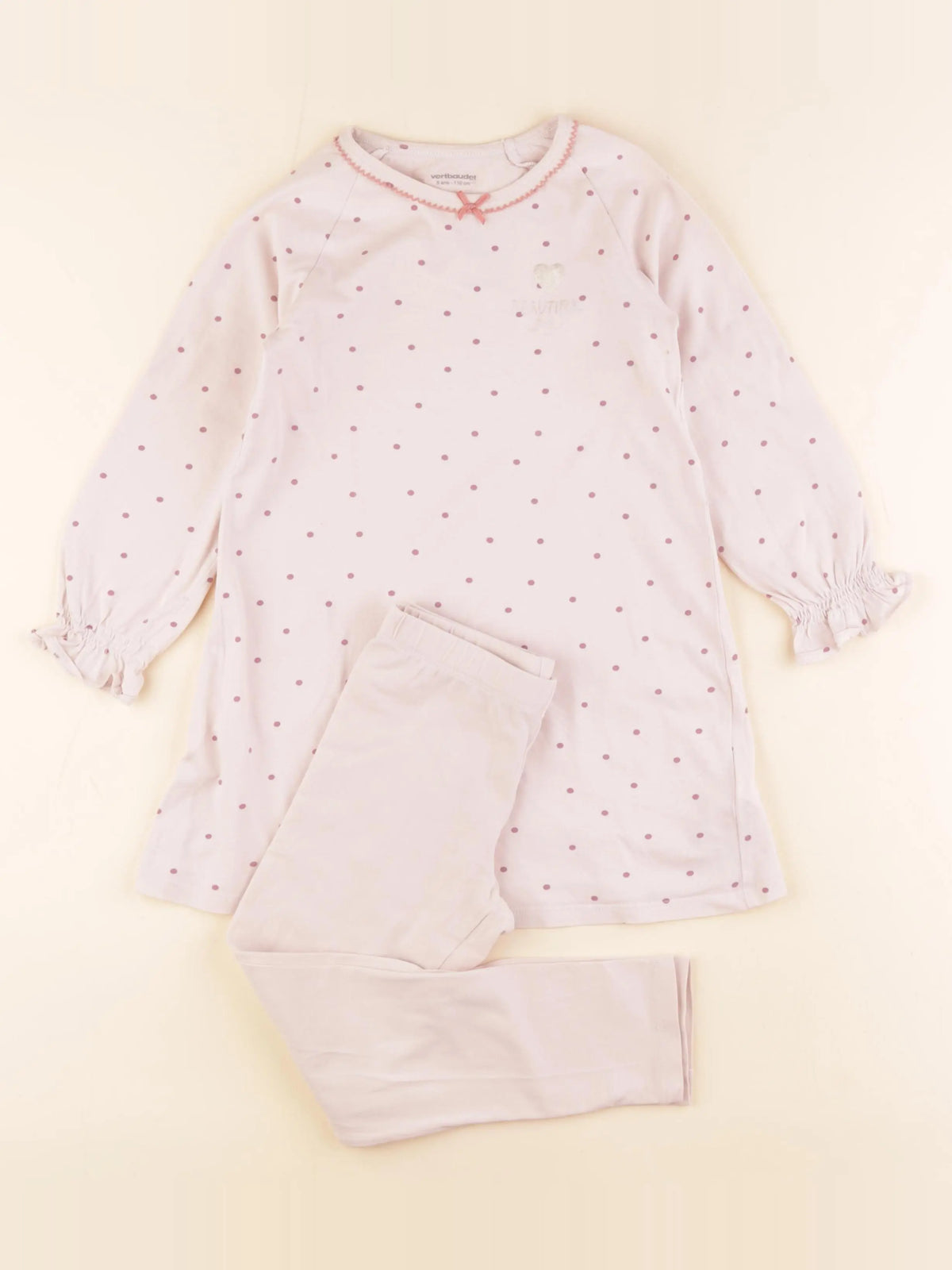 Vertbaudet - pyjama coton rose - 5 ans