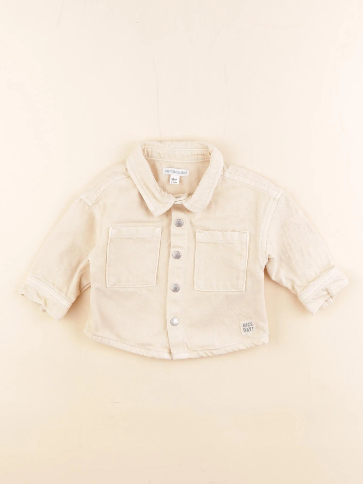 Vertbaudet - veste beige - 3 mois