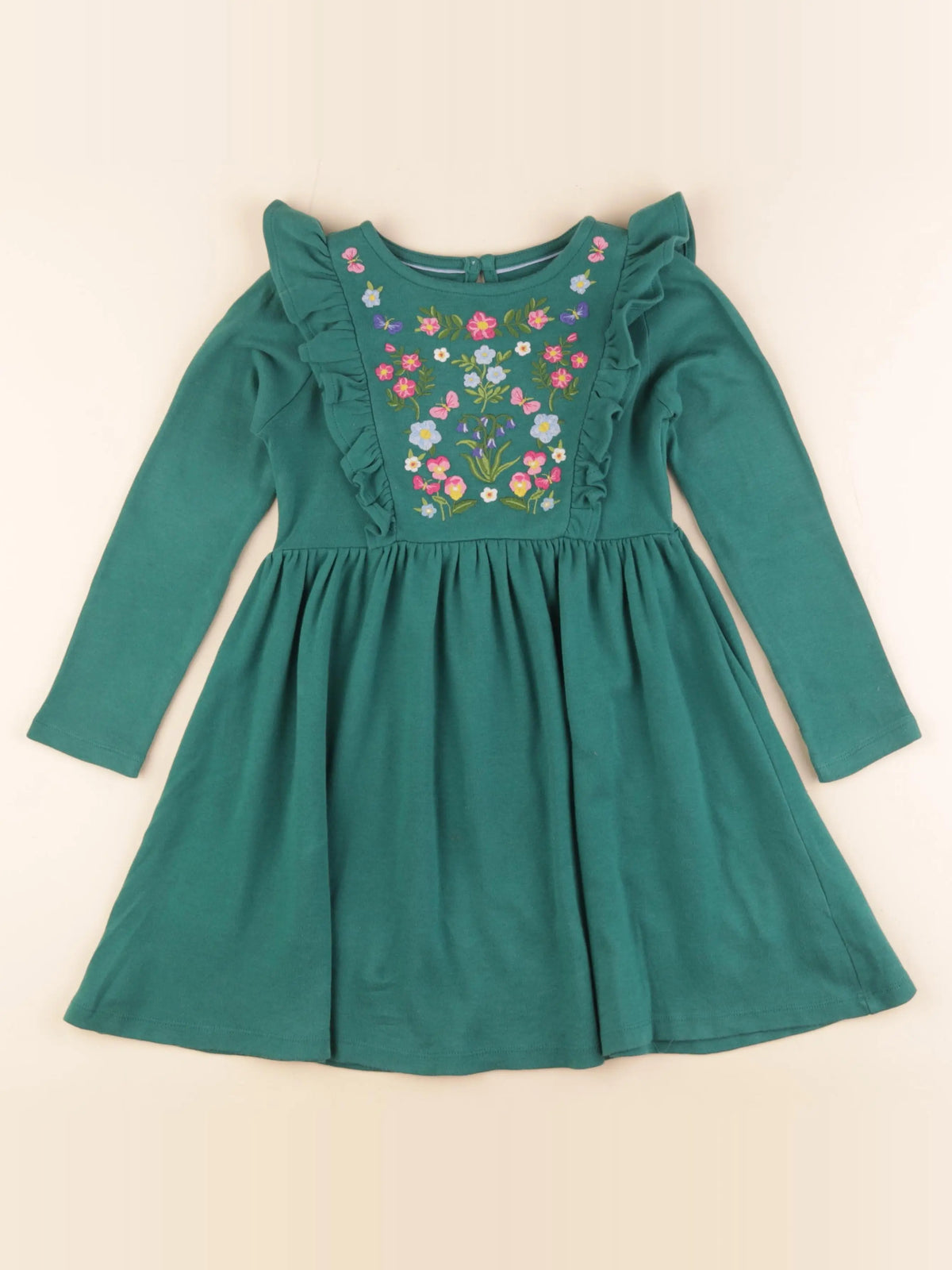 Mini Boden - robe vert - 5/6 ans