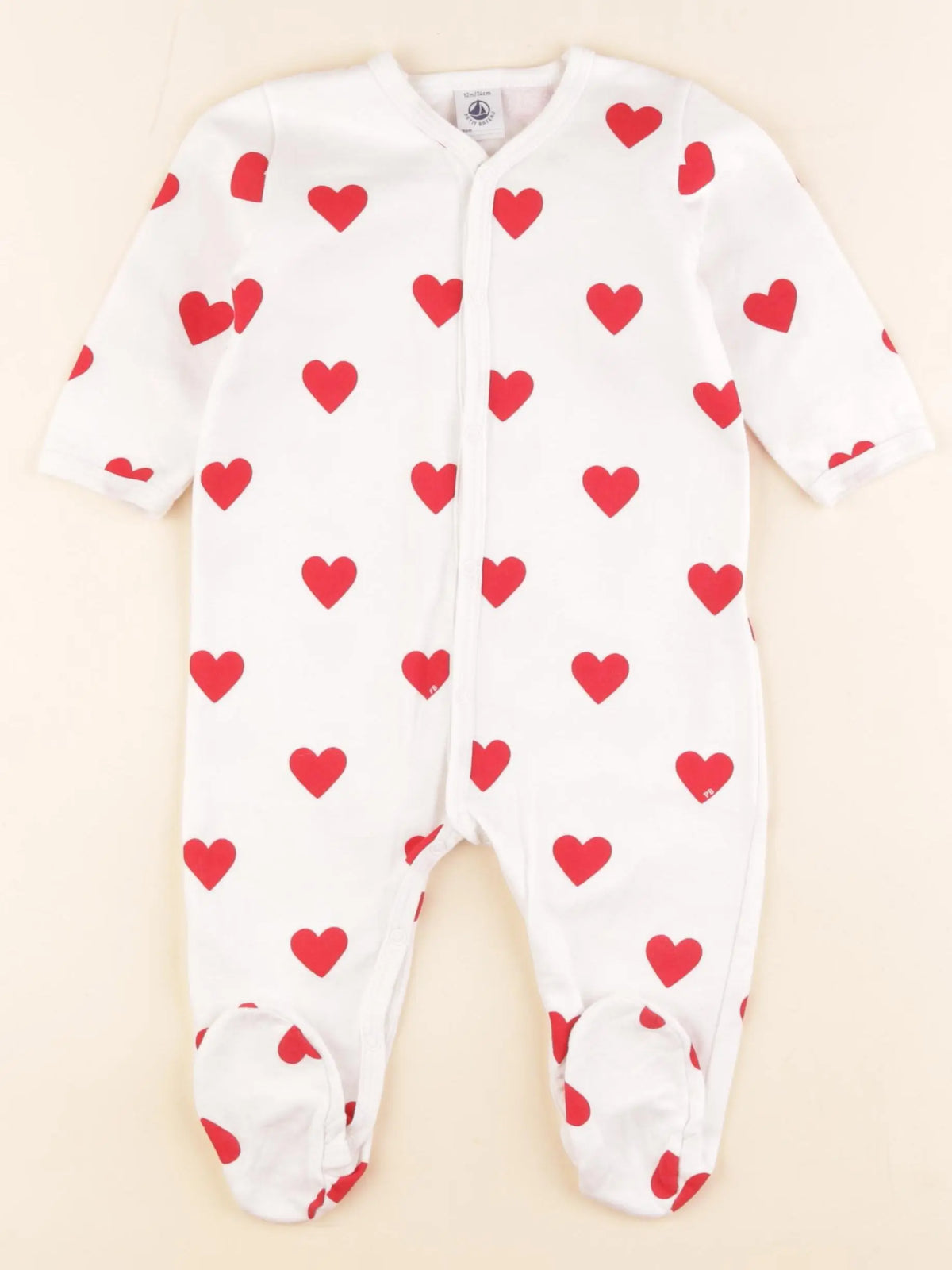 Petit Bateau - pyjama coton rouge - 12 mois