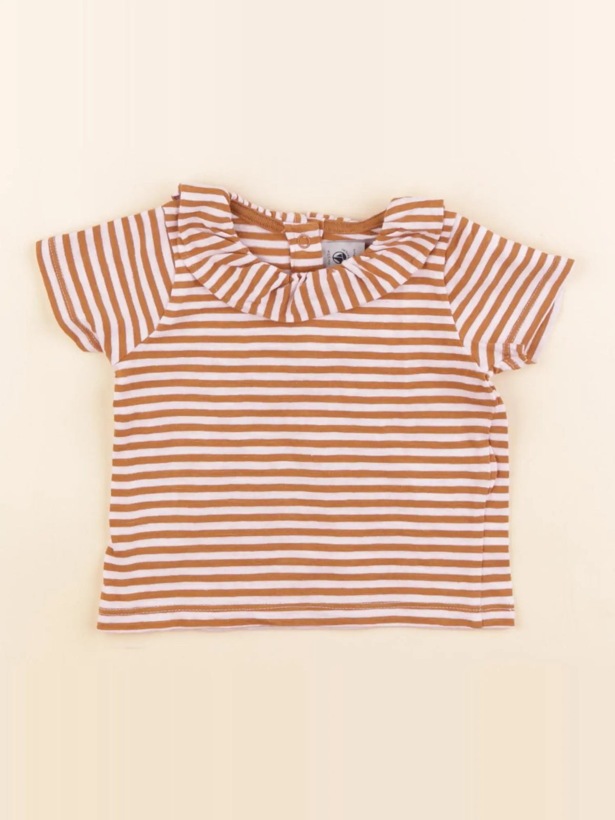 Petit Bateau - tee-shirt marron, rose - 6 mois
