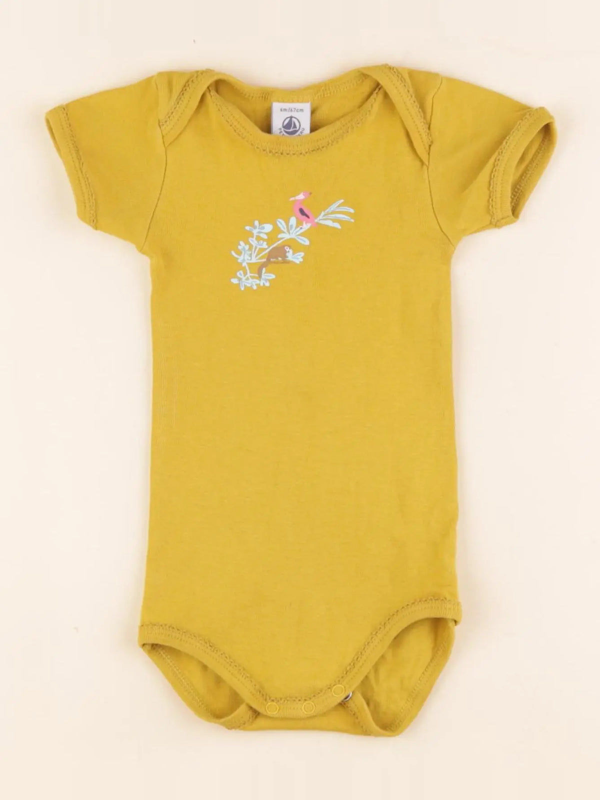 Petit Bateau - body jaune - 6 mois