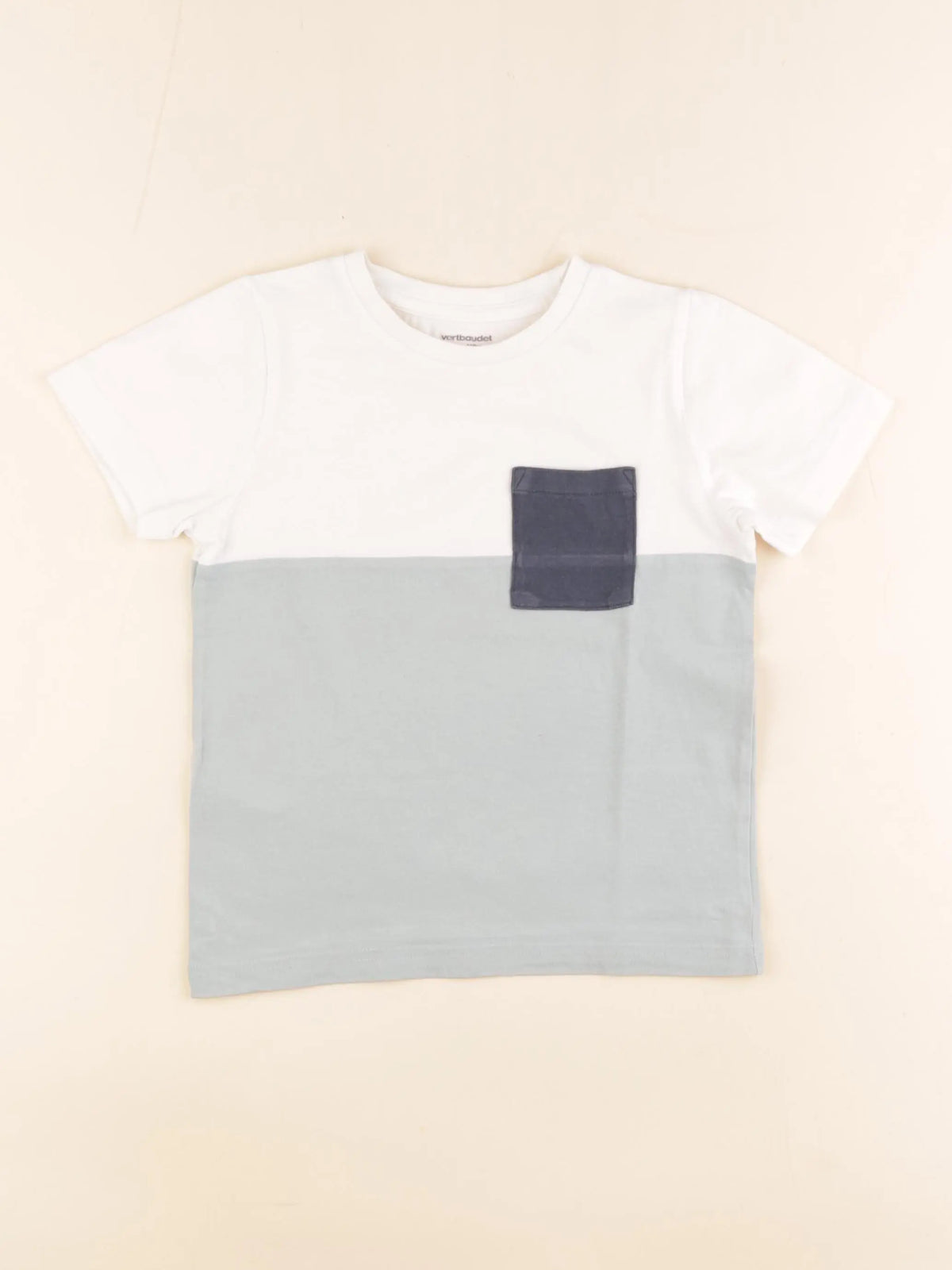 Vertbaudet - tee-shirt beige, vert - 5 ans