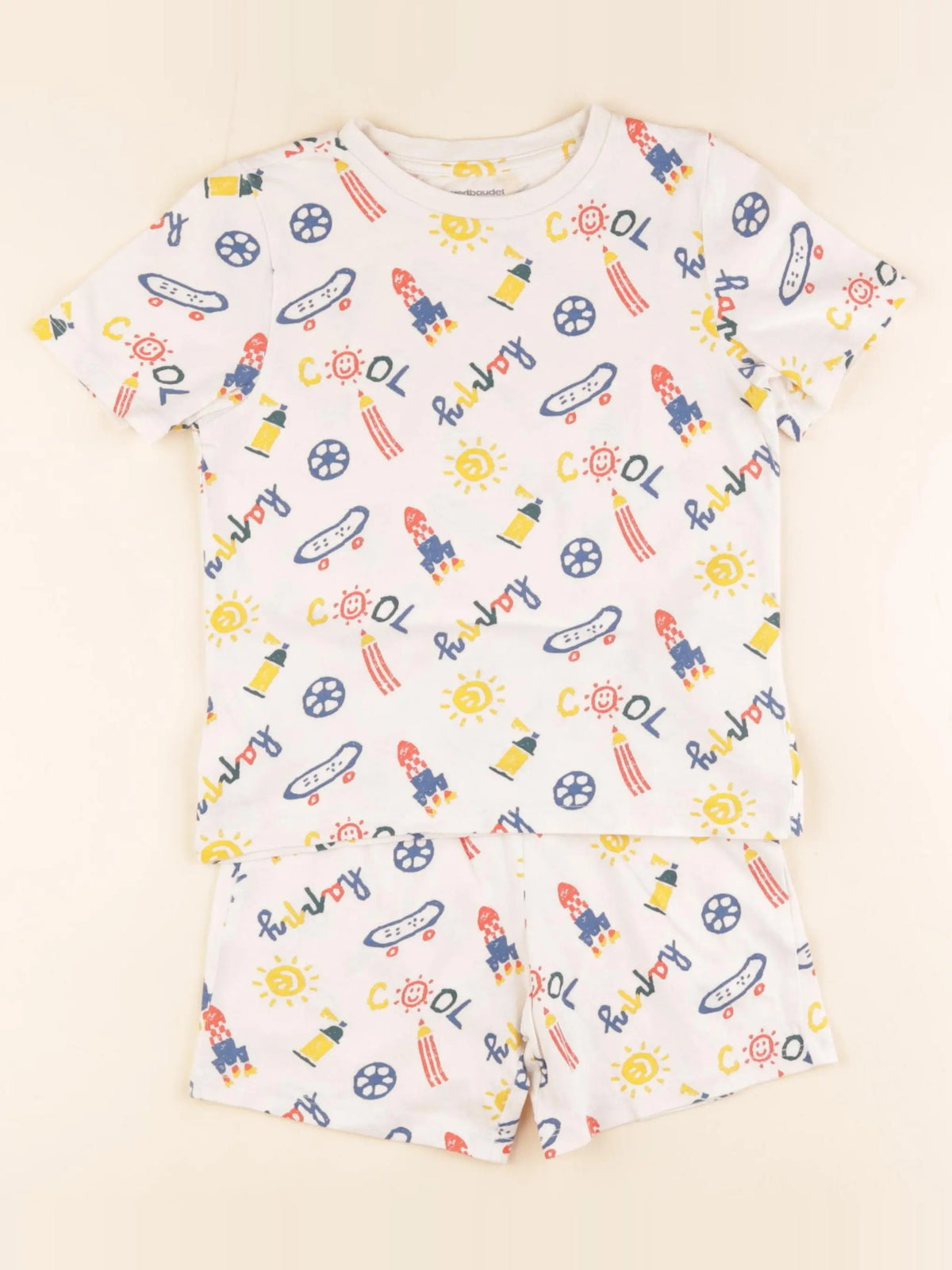 Vertbaudet - pyjama coton beige - 5 ans