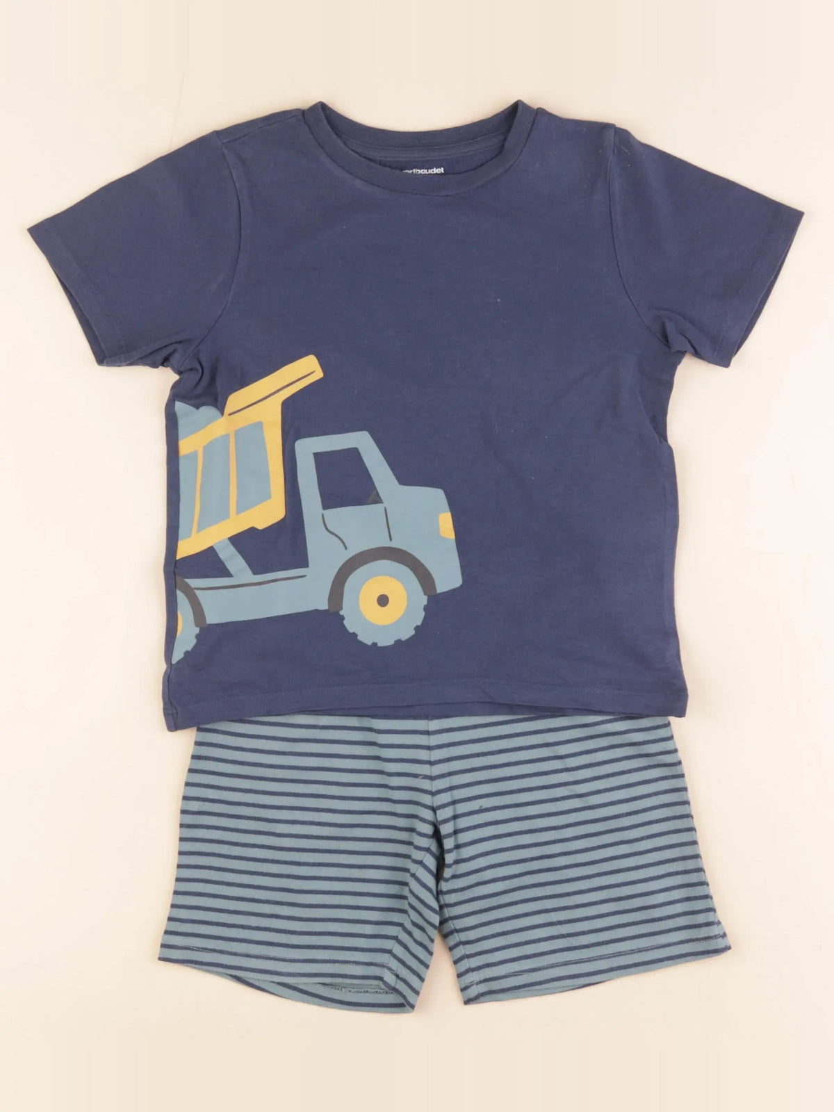 Vertbaudet - pyjama coton bleu, vert - 5 ans