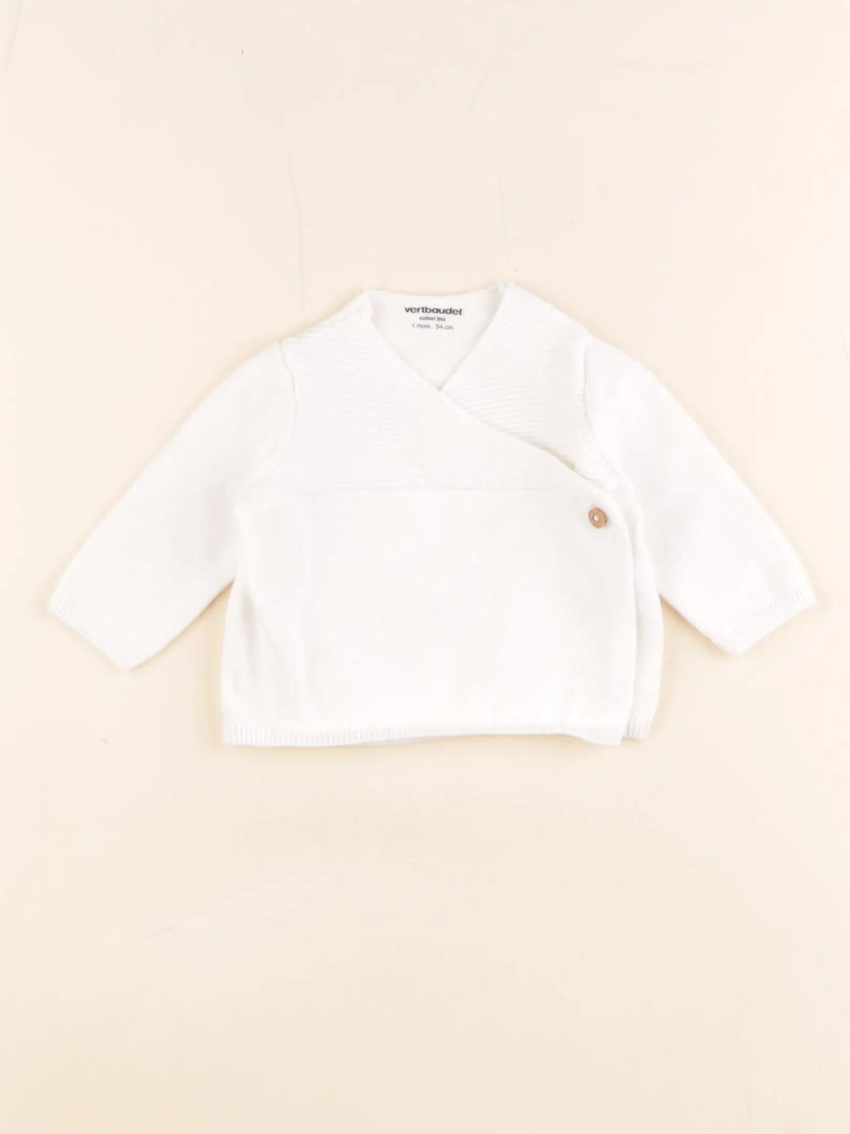 Vertbaudet - gilet blanc - 1 mois