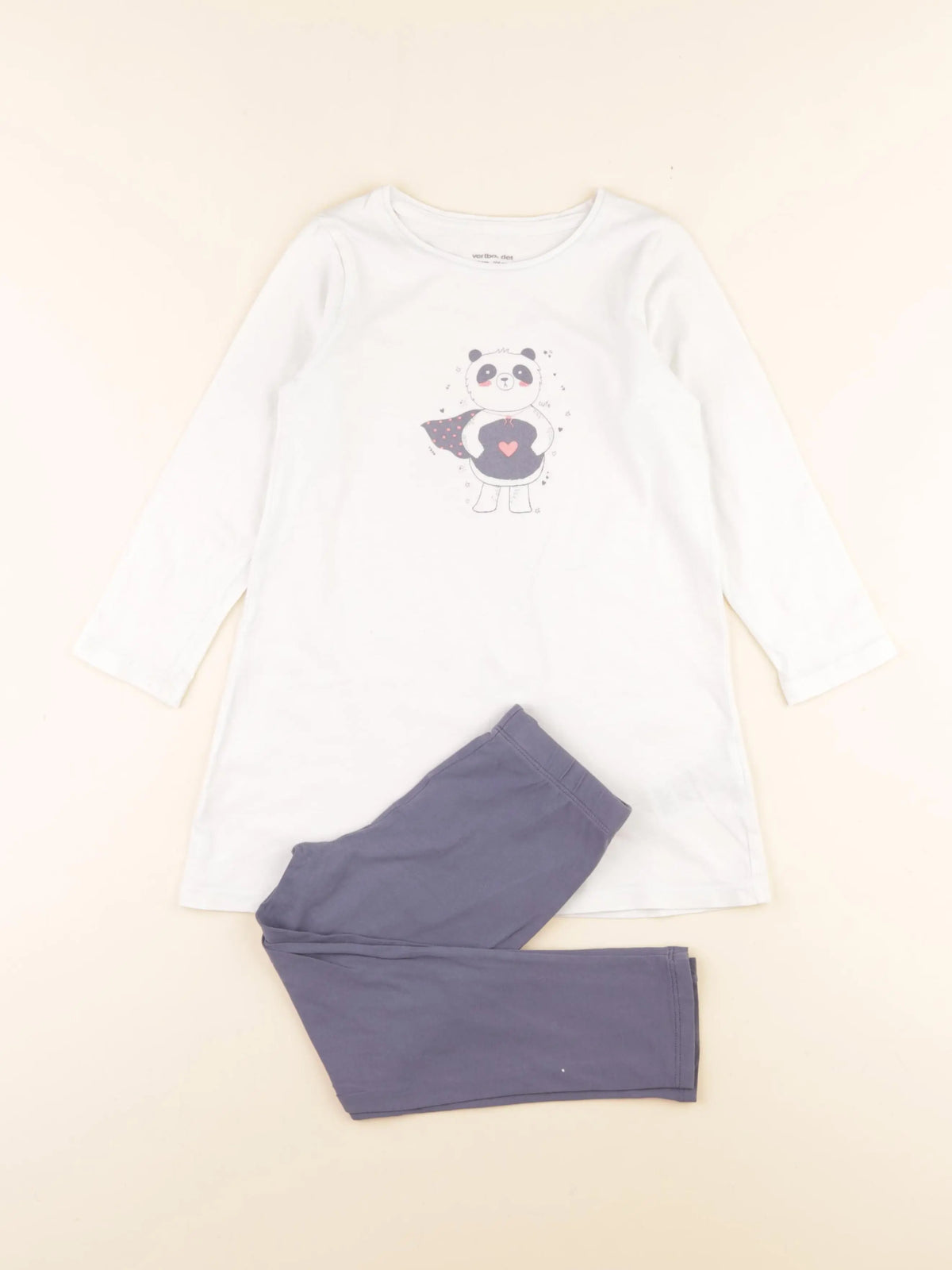 Vertbaudet - pyjama coton bleu, blanc - 4 ans