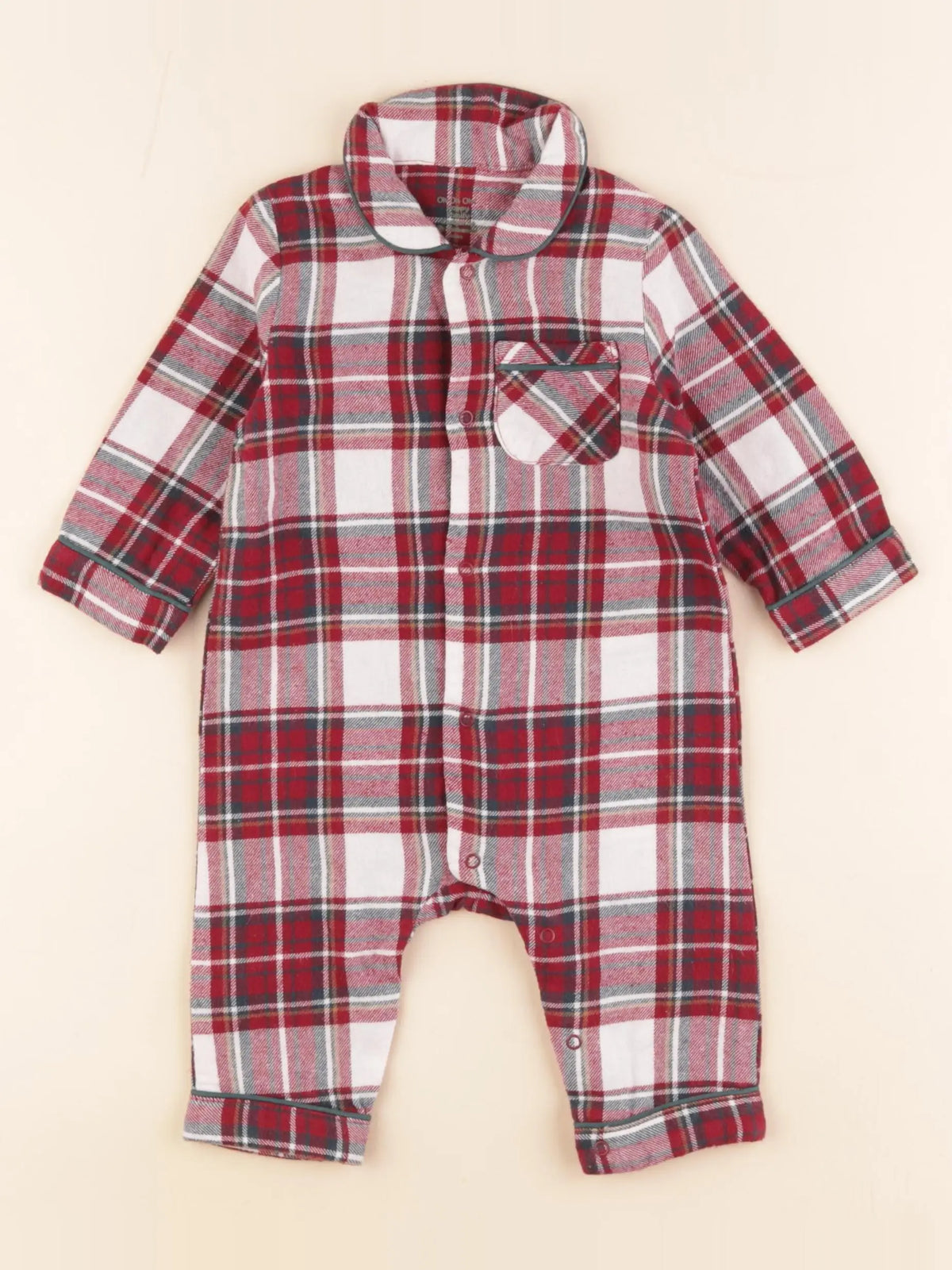 Vertbaudet - pyjama coton rouge - 3/6 mois