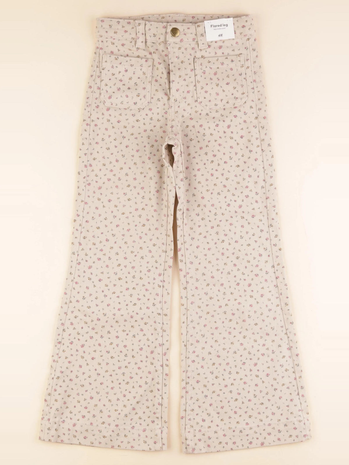 H&M - jean beige - 7/8 ans
