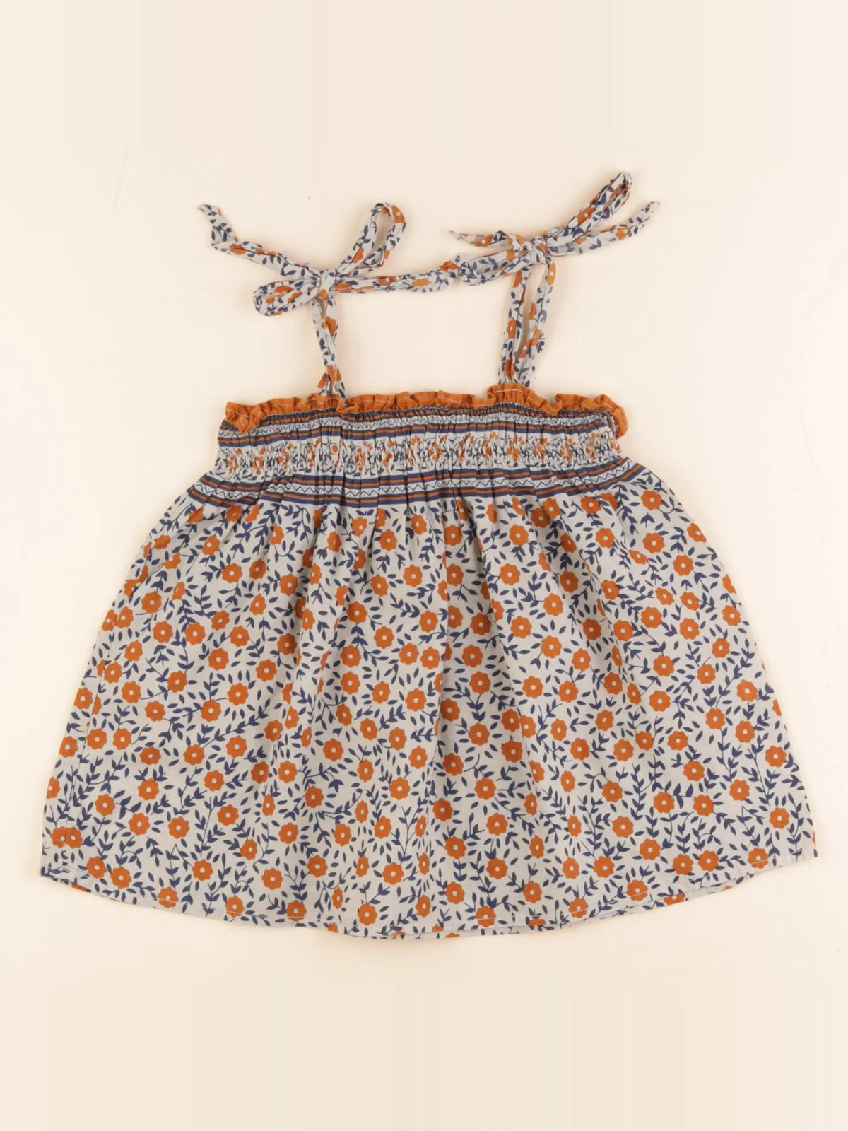 Bonton - blouse orange, bleu - 4/6 ans