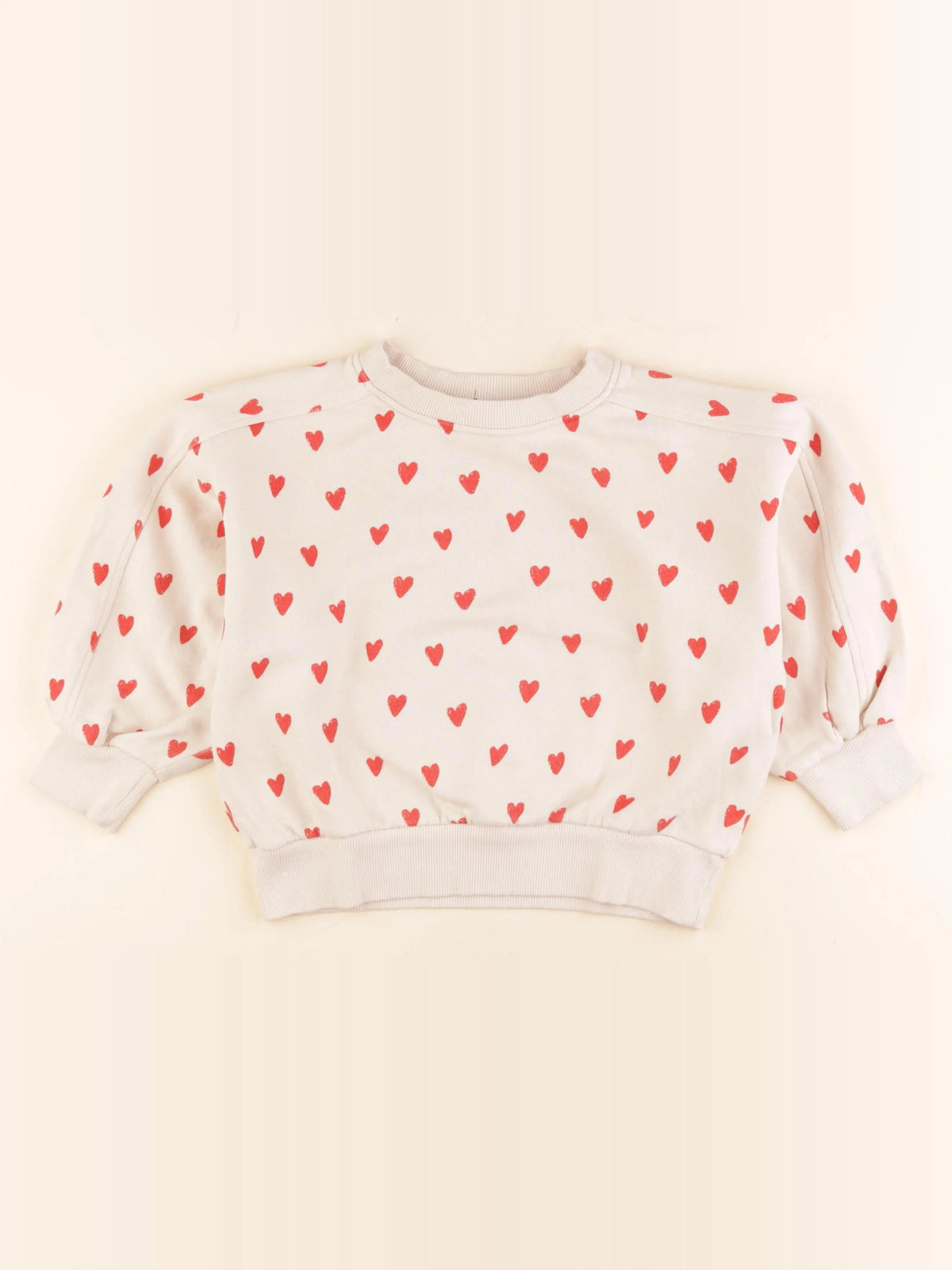 Monoprix - sweat rouge, beige - 8 ans