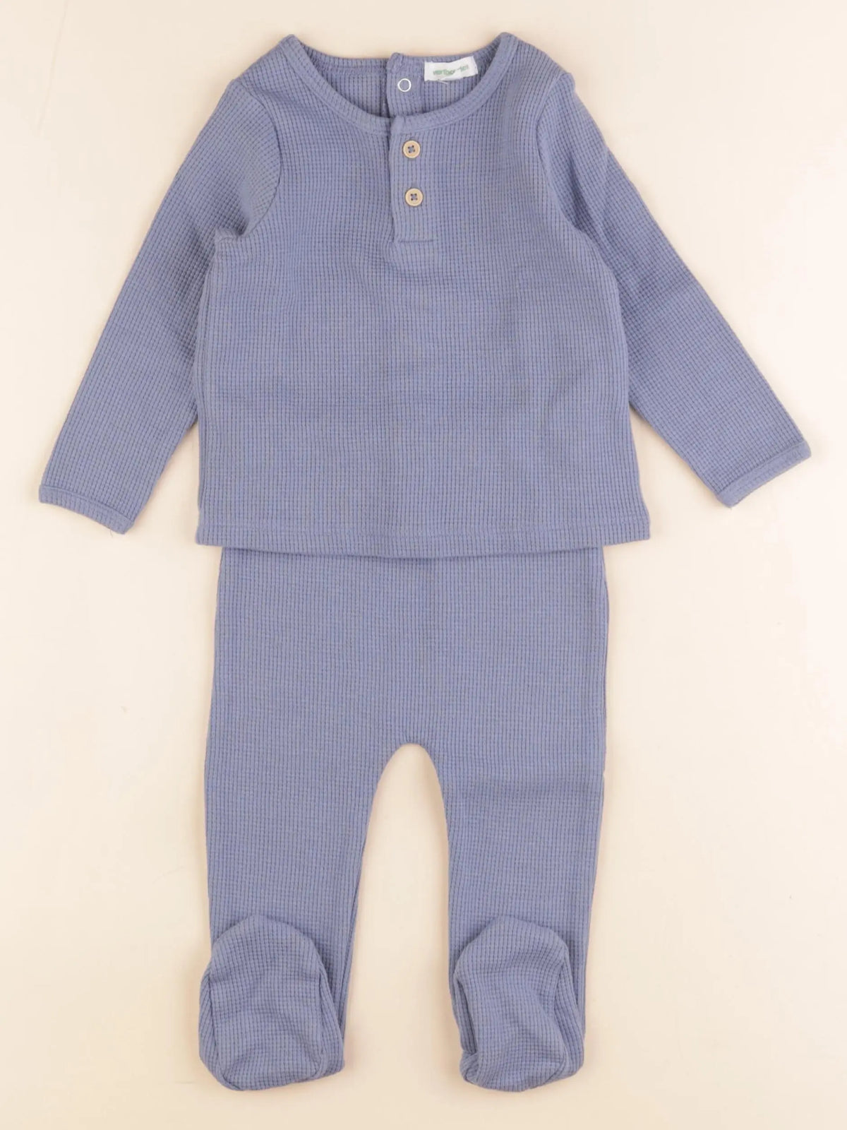 Vertbaudet - pyjama coton bleu - 9 mois