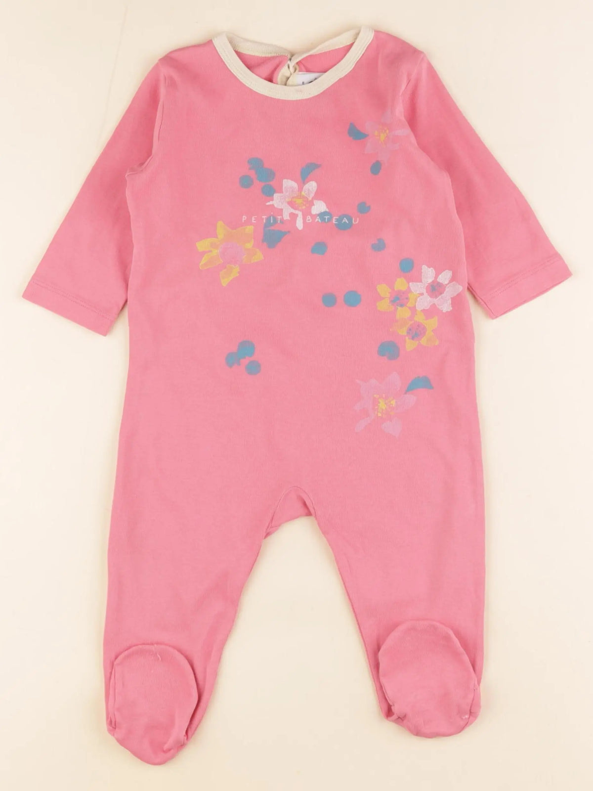 Petit Bateau - pyjama coton rose - 9 mois