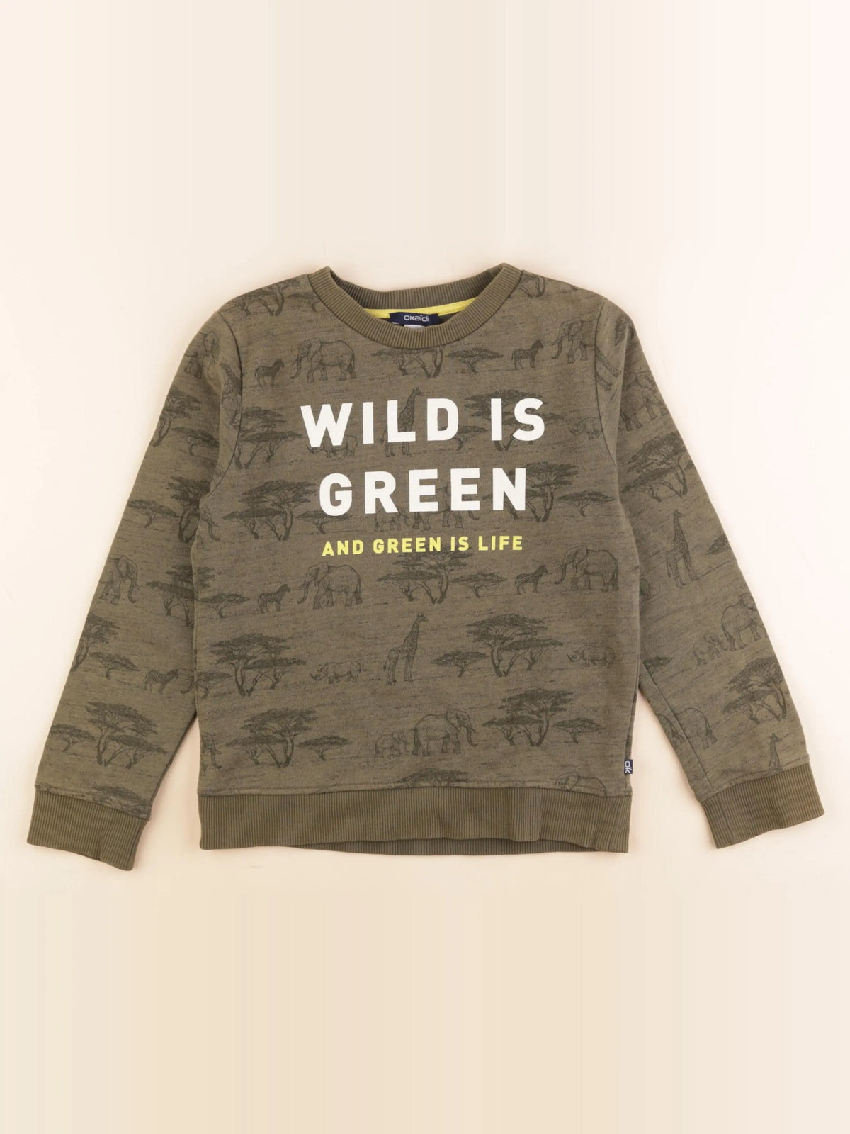 Okaidi - sweat vert - 8 ans