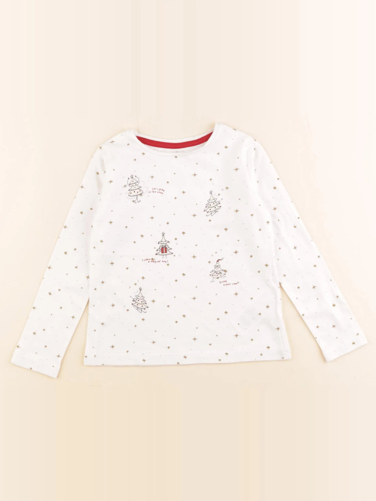 Vertbaudet - tee-shirt blanc, or - 4 ans
