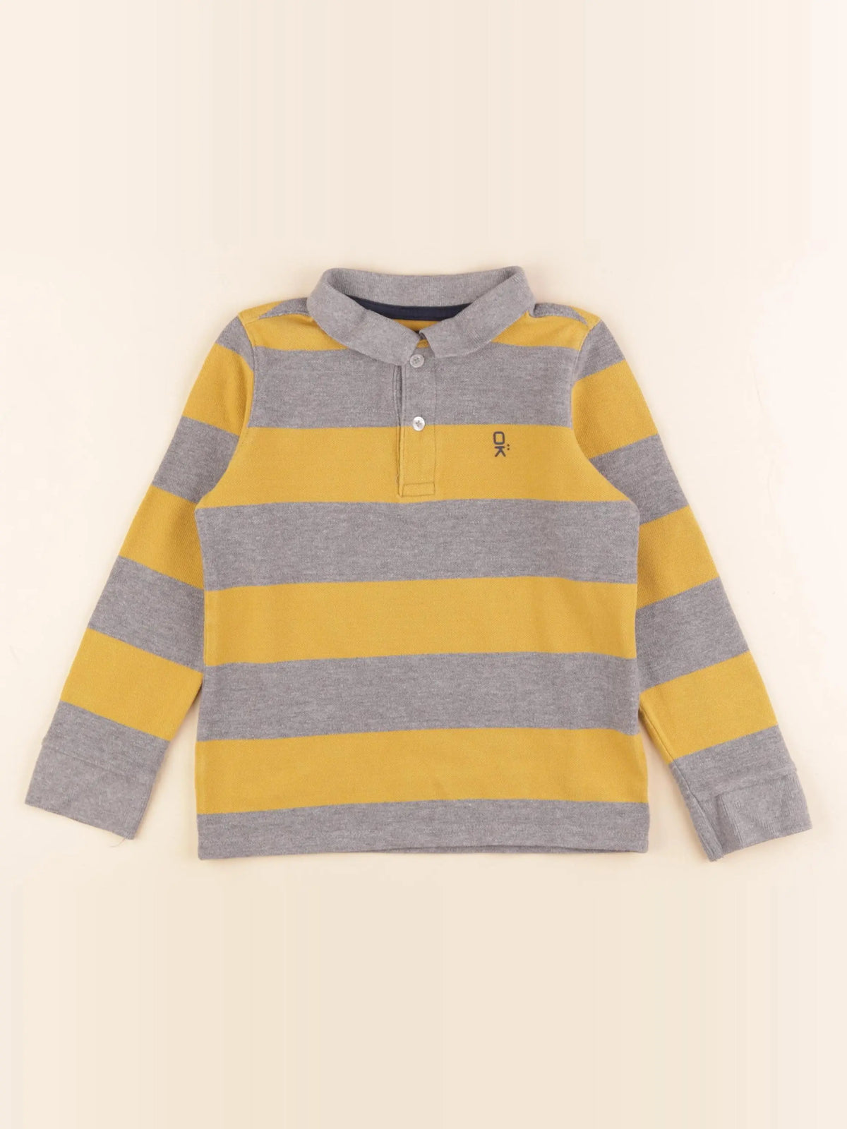 Okaidi - polo jaune, gris - 6 ans