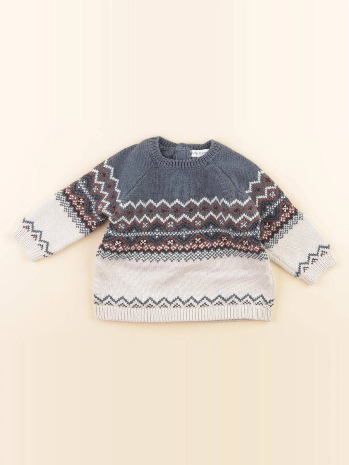 Vertbaudet - pull multicolore - 9 mois