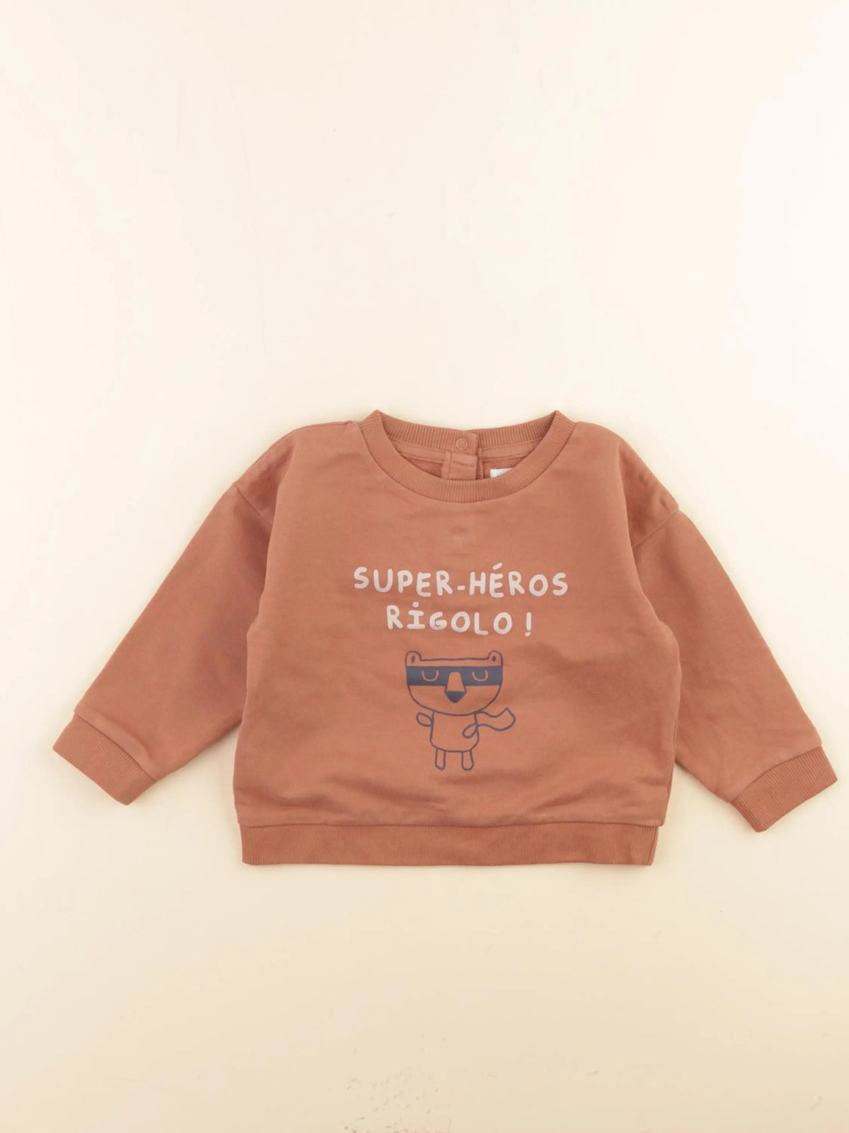 Vertbaudet - sweat marron - 18 mois