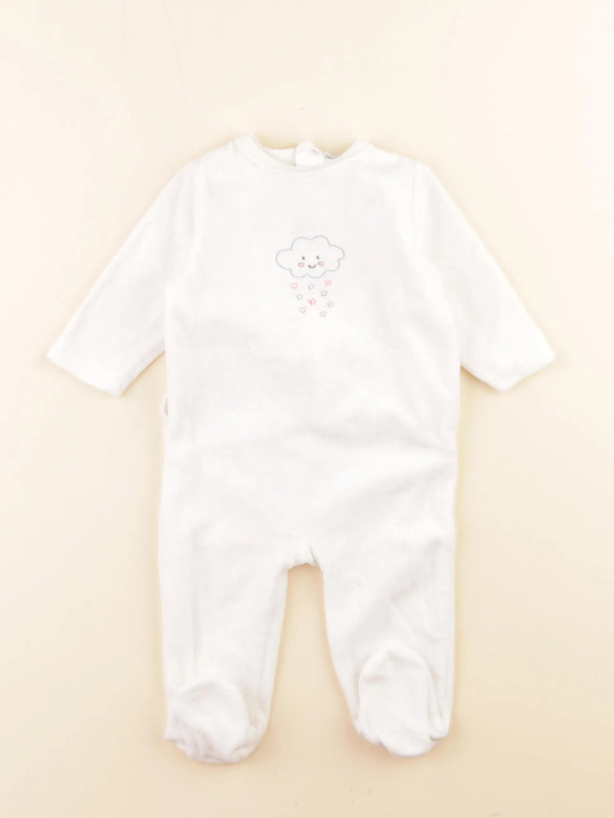 Boutchou - pyjama velours blanc - 6 mois