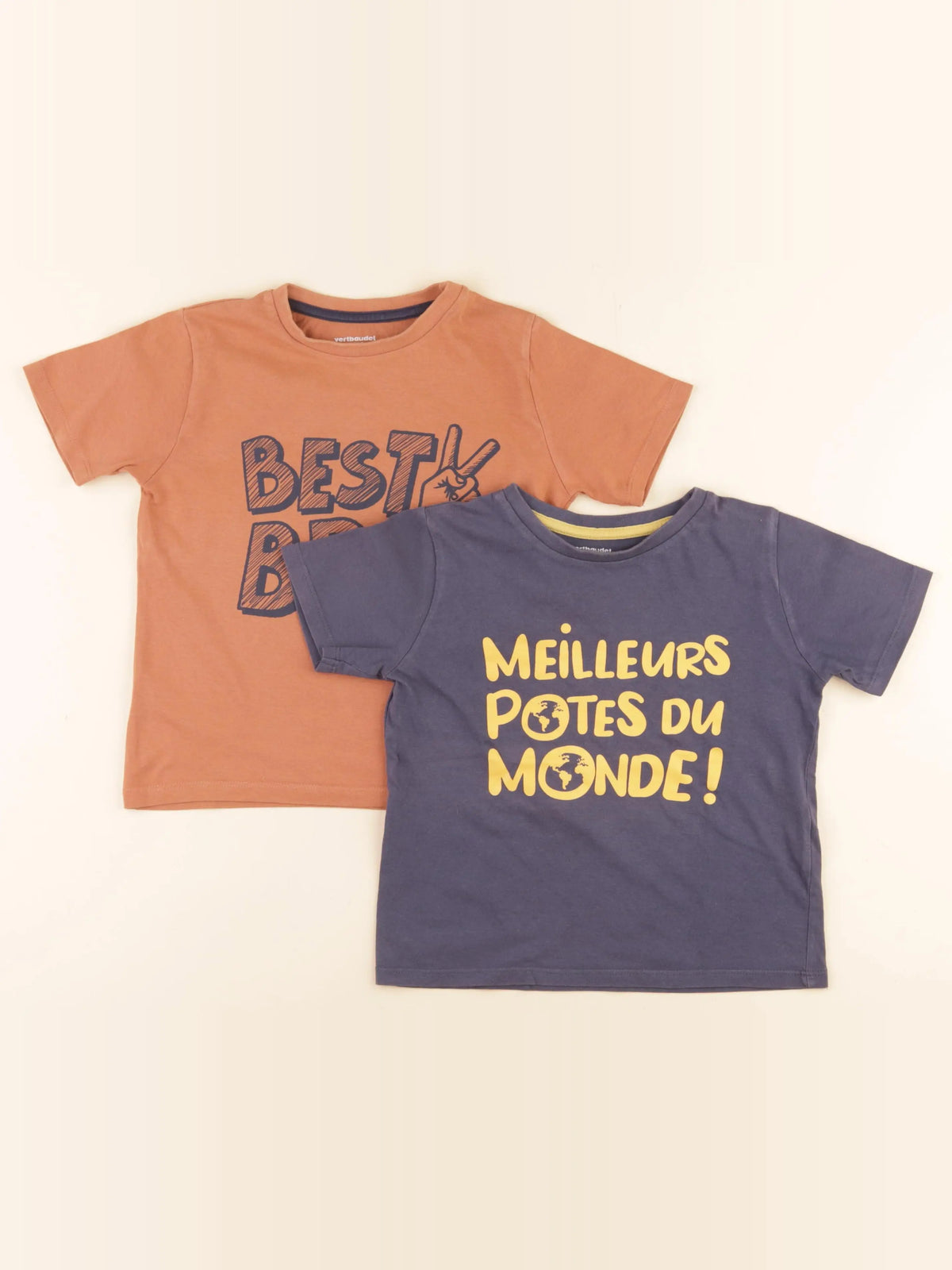 Vertbaudet - lot de 2 tee-shirts multicolore - 5 ans