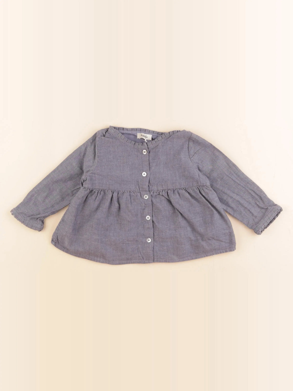 Natalys - chemise bleu - 12 mois