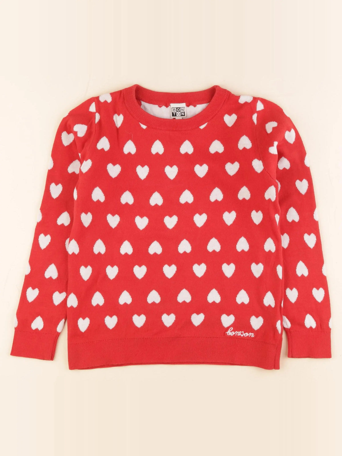 Bonton - pull rouge - 10 ans